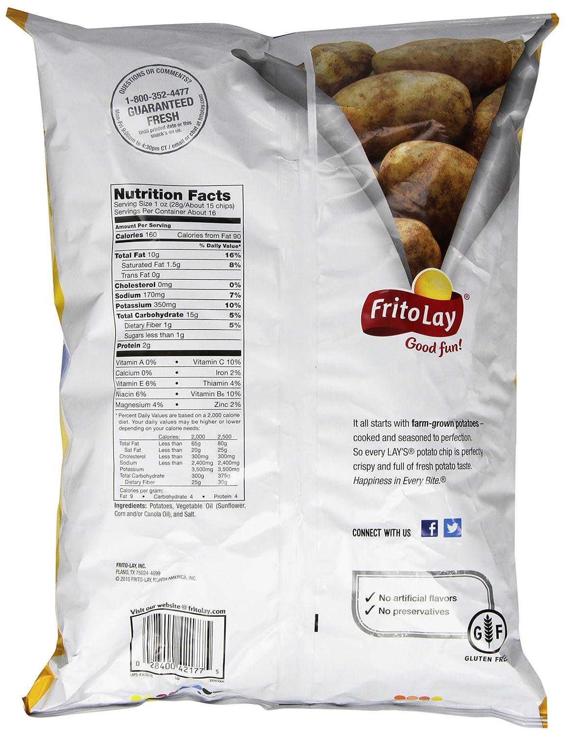 Lay's Potato Chips, Party Size Classic, 15.75 Ounce