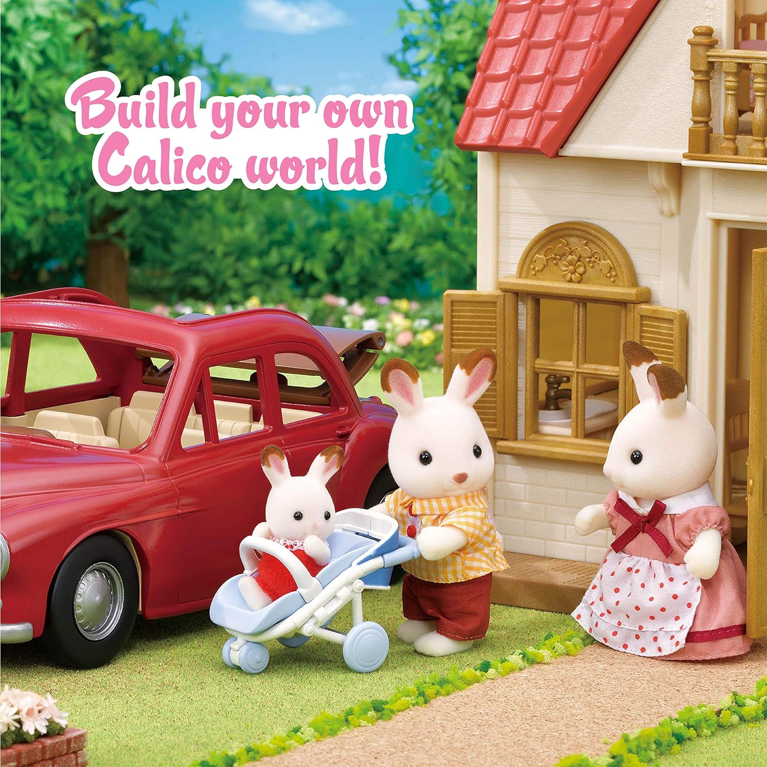 Calico Critters - Family Seven Seater Car - Family Vehicles | Buckle up the whole crew - seven seats for road trip storytelling that rolls smoothly into picnic and travel scenes, Ages 3+