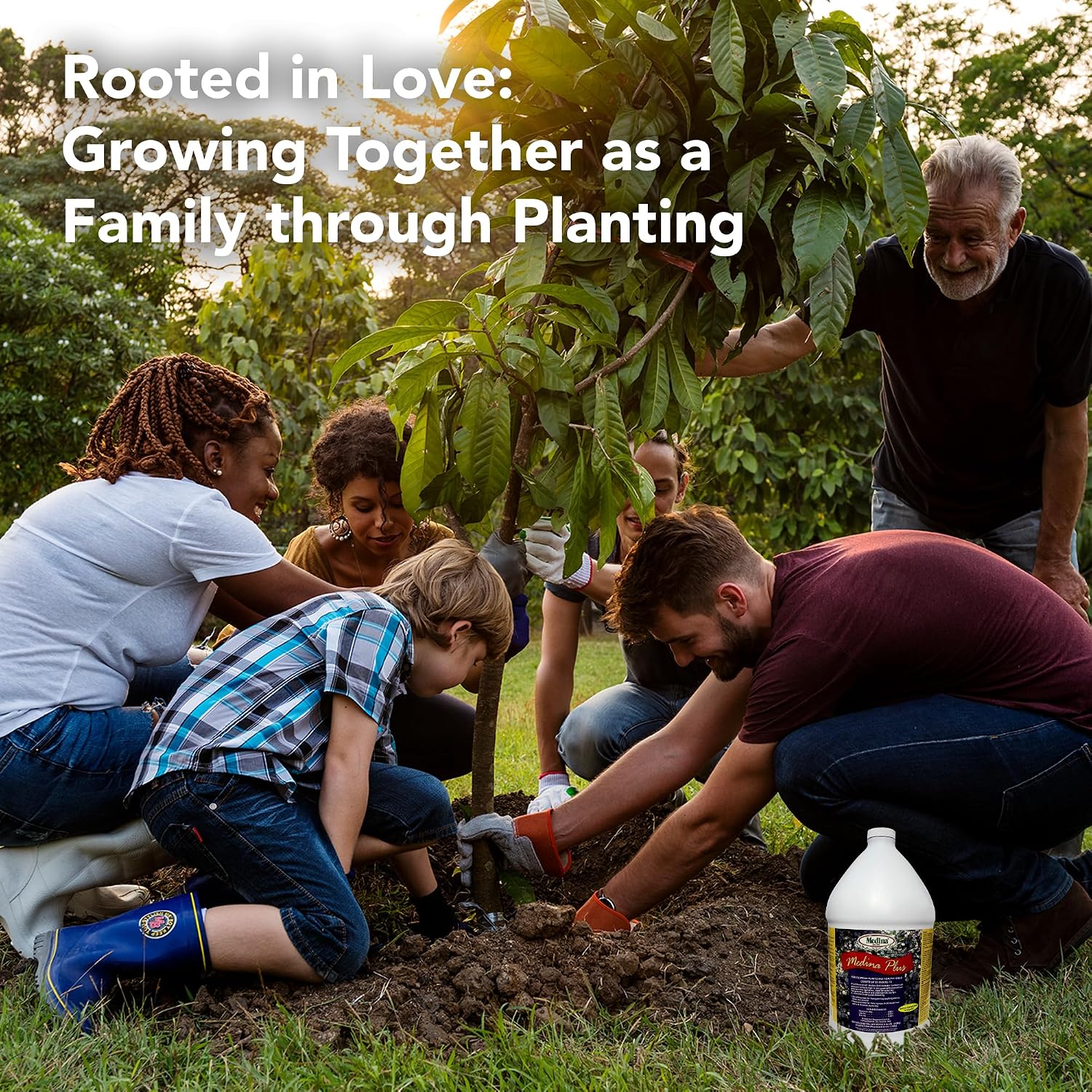 Medina Plus Soil Activator - Liquid Soil Loosener for Lawns & Gardens - Micronutrient-Rich Soil Conditioner & Softener - Used with House Plant Fertilizer, Liquid Plant Food for Houseplants - 1 End Qt