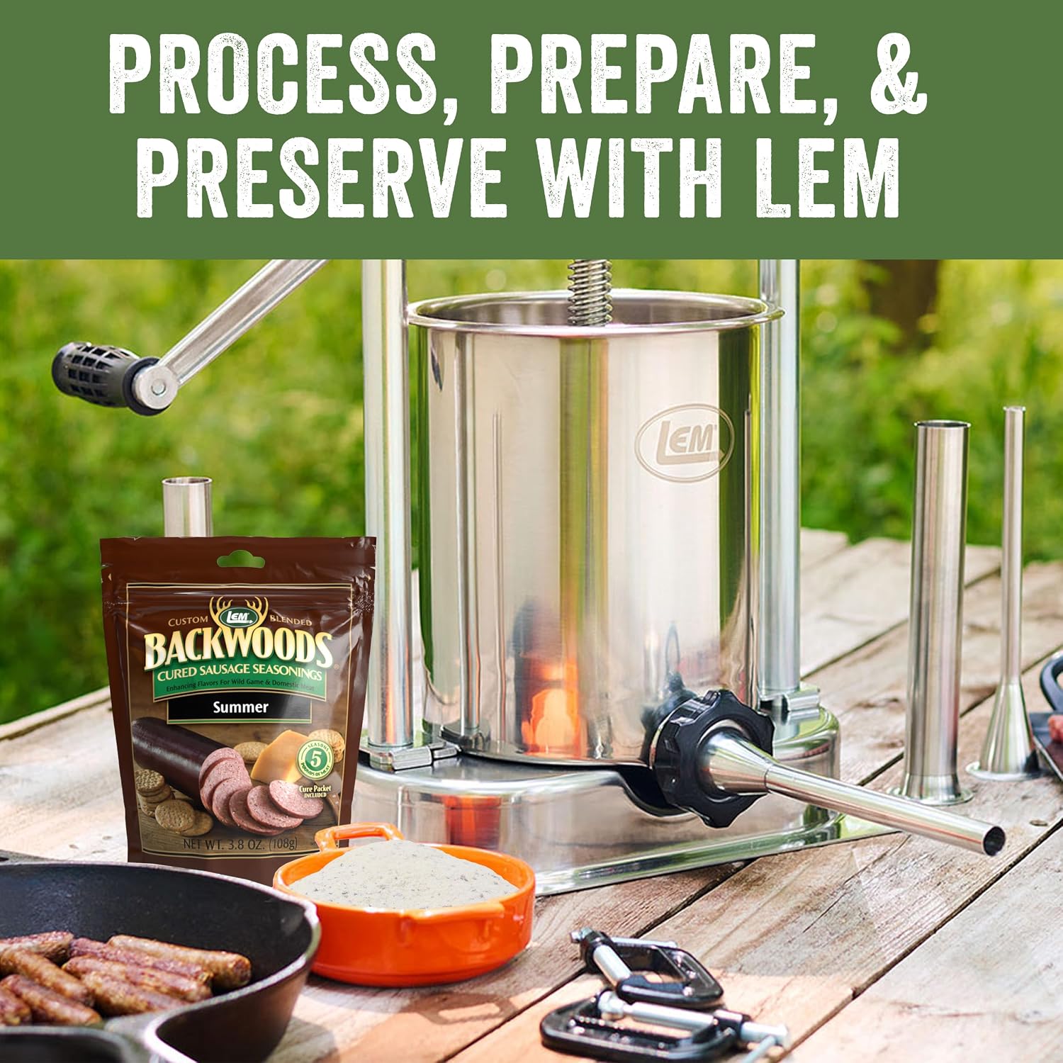 LEM Backwoods Cured Sausage Seasoning with Cure Packet, Jalapeno Summer Sausage