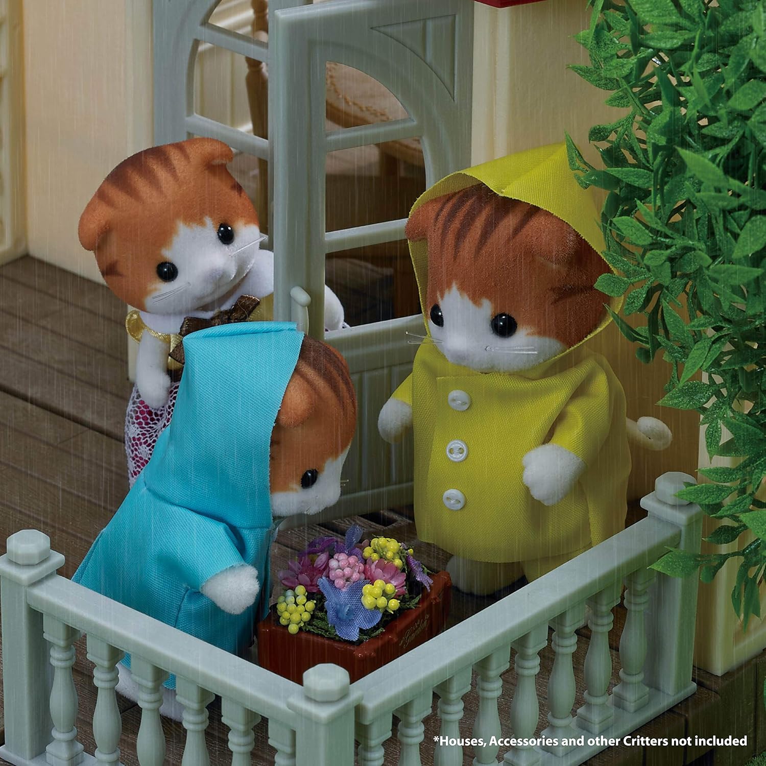 Calico Critters, Sandy Cat Family, Dolls, Dollhouse Figures, Collectible Toys, Premium, 3 inches