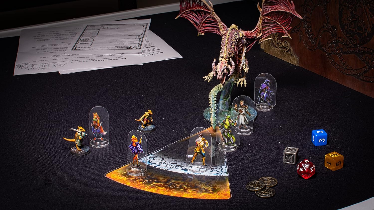 Arcknight Dungeons & Dragons Spell Effects AOE Templates - DND Accessories 24pc Complete Area of Effect Marker Set for D&D 5E - Clear Overlay