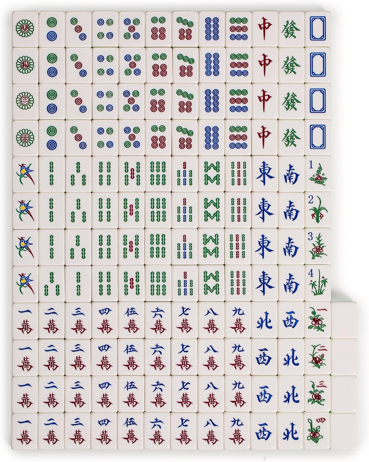 Yellow Mountain Imports Classic Chinese Mahjong Game Set, Emerald with 148 Medium-Size Translucent Green Tiles and Wooden Case