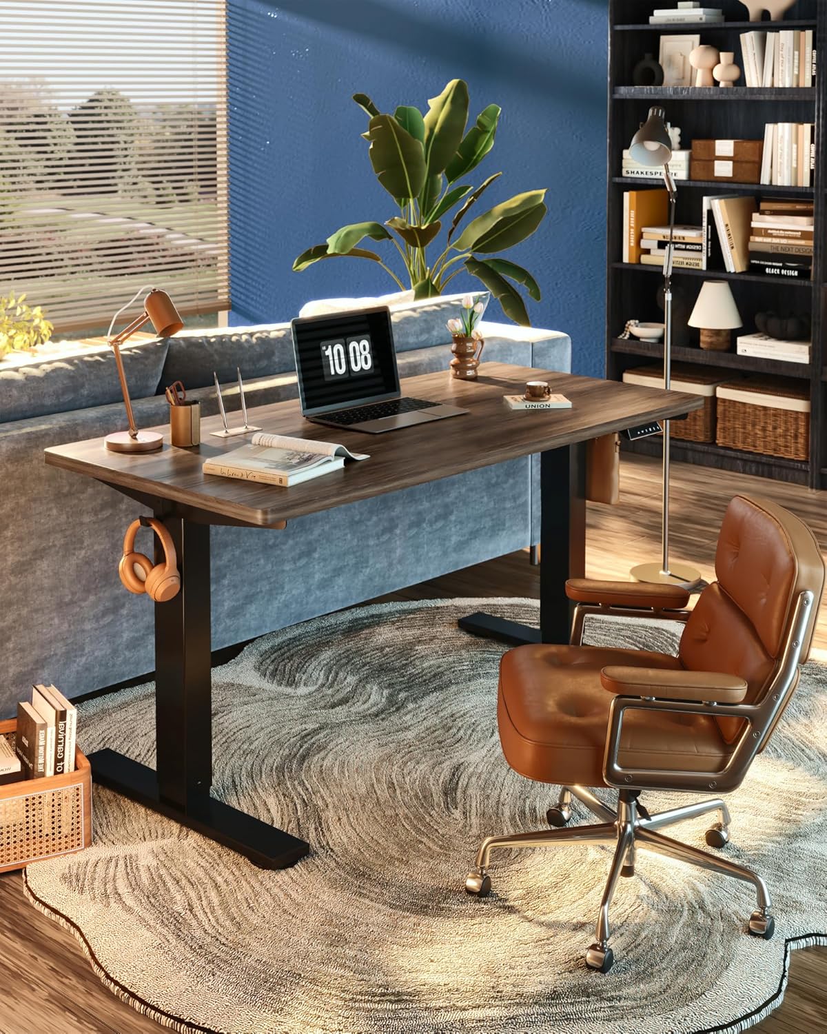 FLEXISPOT EN1 One-Piece Standing Desk, Electric Adjustable with 4 Memory Presets, 176 LBS Capacity, Stable & Quiet