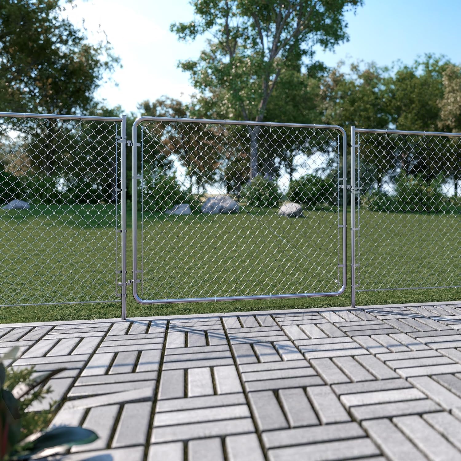 Fit-Right 5'H Adjustable Chain Link Gate Kit - Galvanized