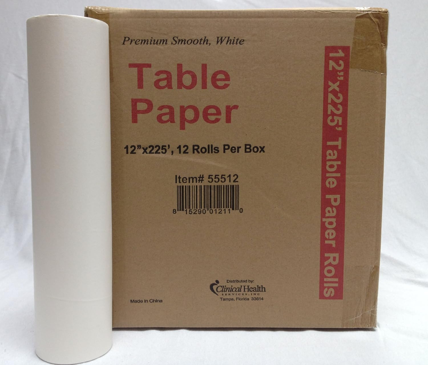 Premium Head Rest Paper Rolls 12"x225', 12 Rolls Per Box, (This head paper is 12' Width and used mainly with the Leander Tables