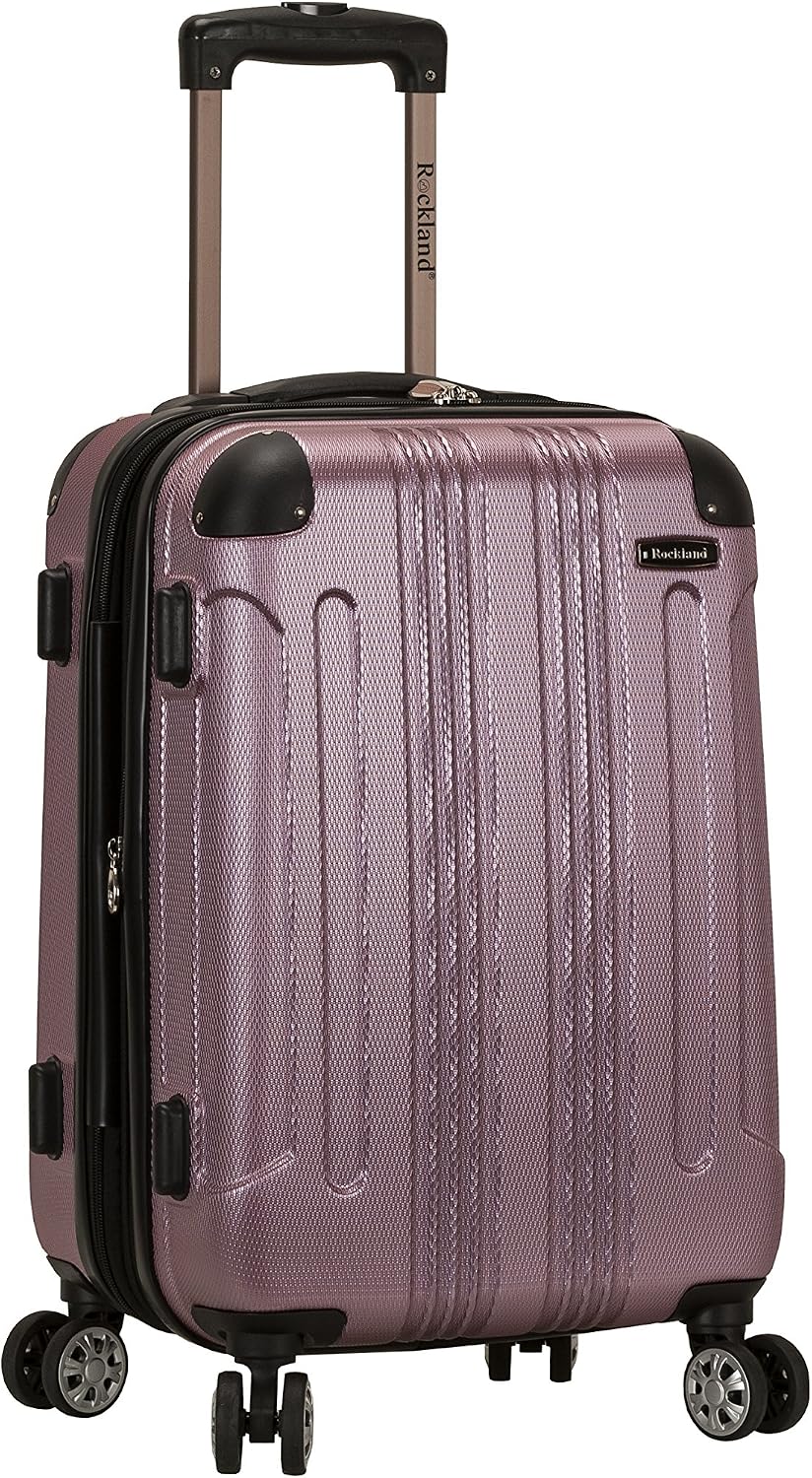 Rockland London Hardside Spinner Wheel Luggage, White, 3-Piece Set (20/24/28)