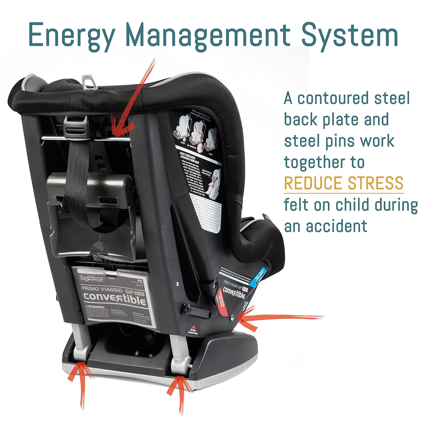 Peg Perego Primo Viaggio Convertible - Reversible Car Seat - Rear Facing for Children 5 to 45 lbs and Forward Facing for Children 22 to 65 lbs