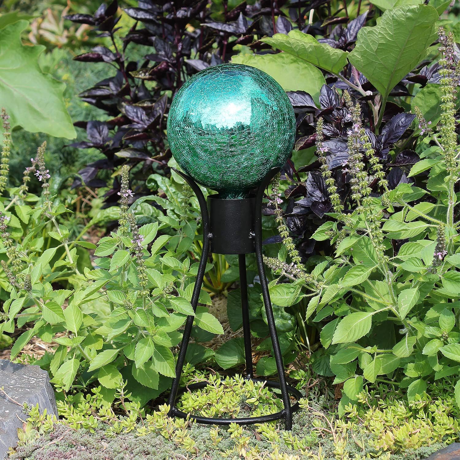 Achla Designs G10-FG-C Gazing, Fern Green 10 inch Glass Garden Globe Ball Sphere, 10