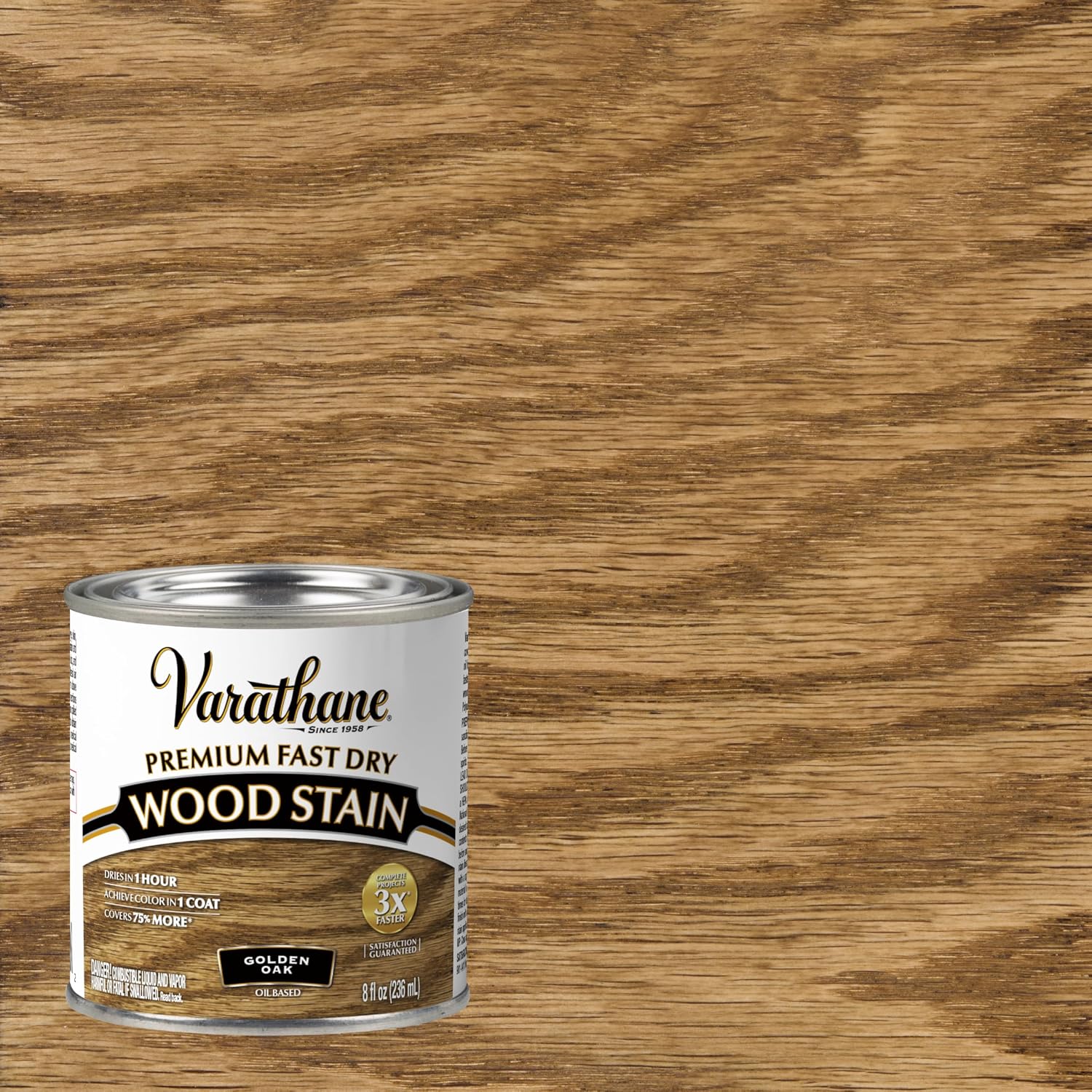 Varathane Premium Fast Dry Weathered Gray Wood Stain | Oil-Based, 1 Coat Color, 1 Hour Dry Time, Interior Wood Stain, Furniture, Cabinets, Doors, Covers Up to 275 Sq Ft, Quart