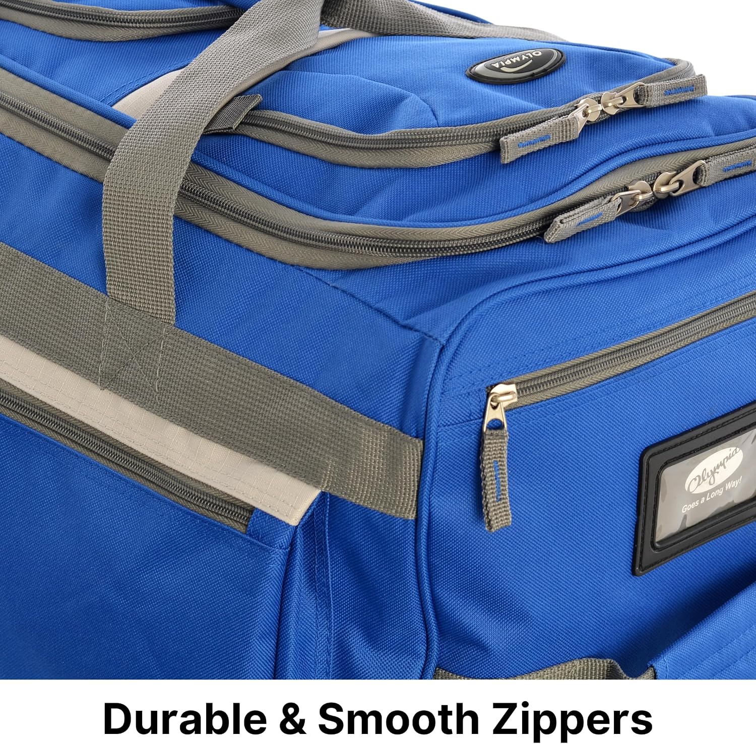 Olympia U.S.A. 33 inch Jumbo Size 8 Pockets Wheeled Rolling Duffel Bag Water Resistant Luggage Lightweight Travel Suitcase with Retractable Handle
