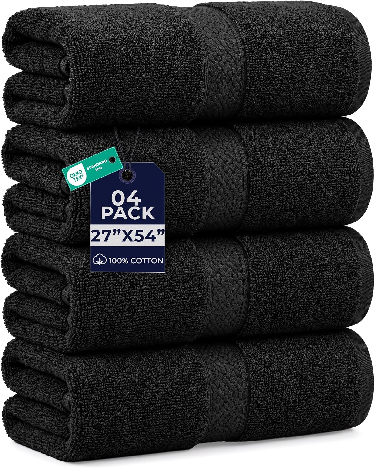 DAN RIVER 24 Pack Cotton Wash Cloths Set for Showering [12x12] White