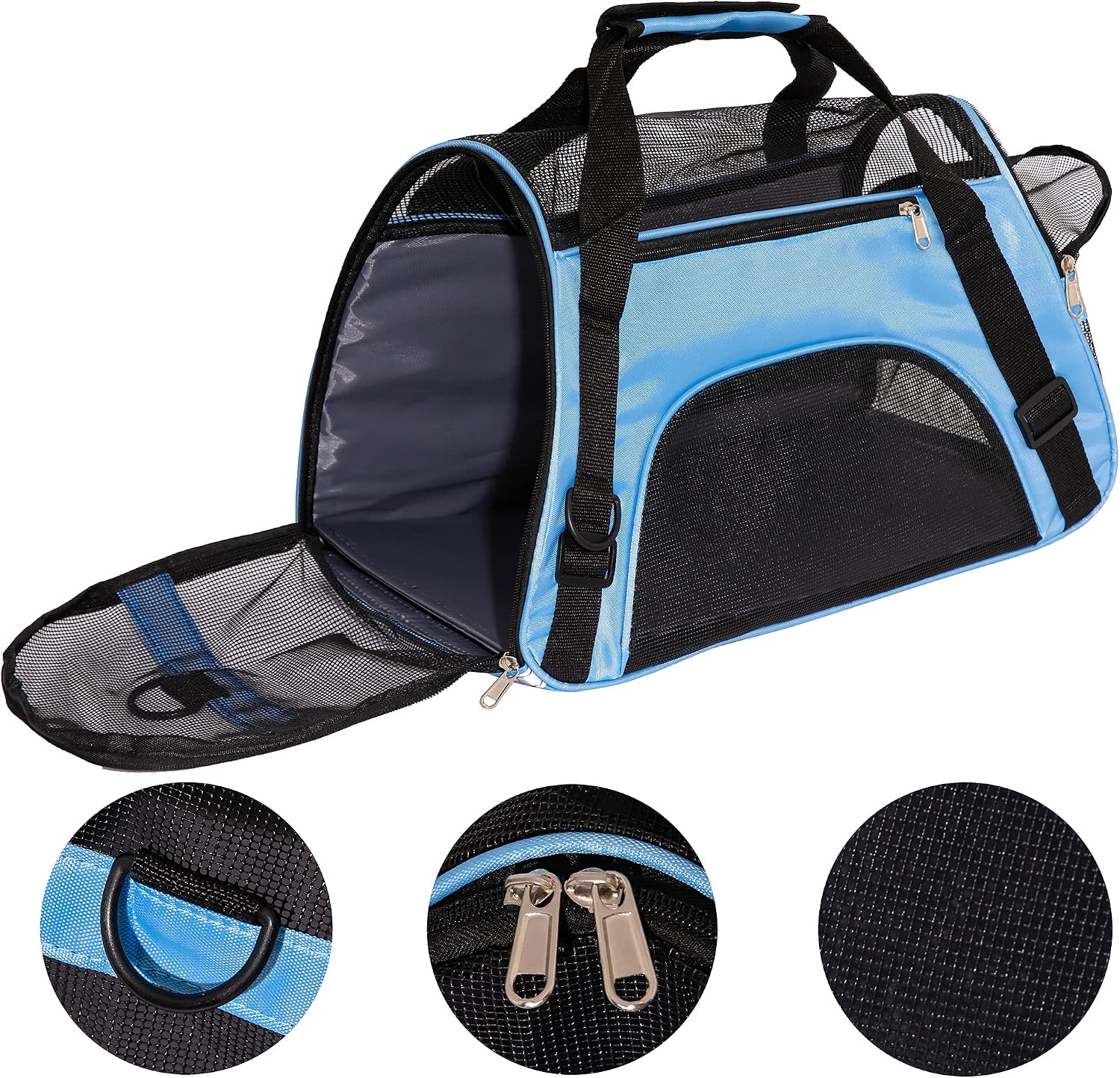 MuchL Cat Carrier for Cats Soft-Sided Travel Pat Carrier for Cat with Wooden Padding Board Airline Approved Lightweight Comfortable Cat Bag for