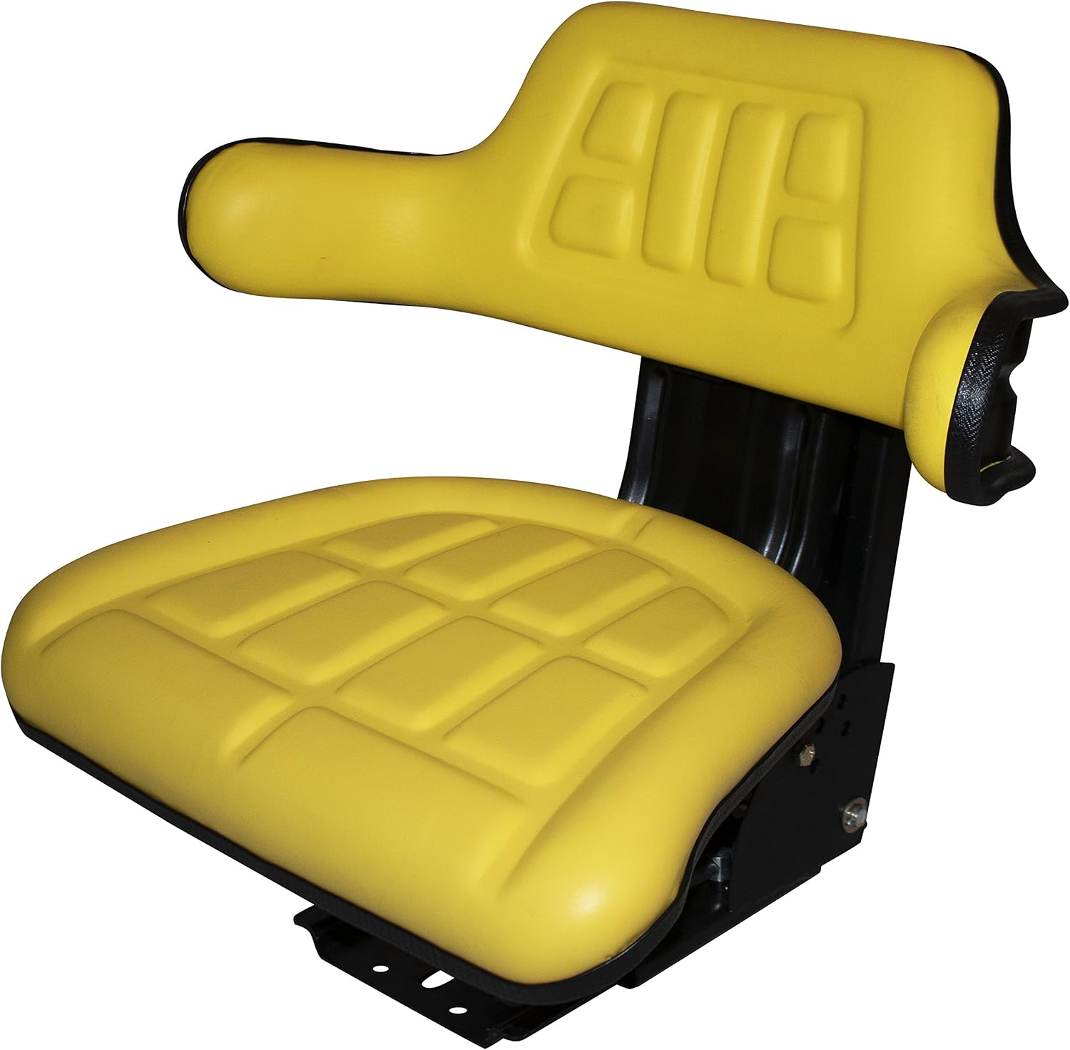 TRAC SEATS YELLOW WAFFLE STYLE UNIVERSAL TRACTOR SUSPENSION SEAT WITH TILT FITS JOHN DEERE 5200 5210 5300 5310