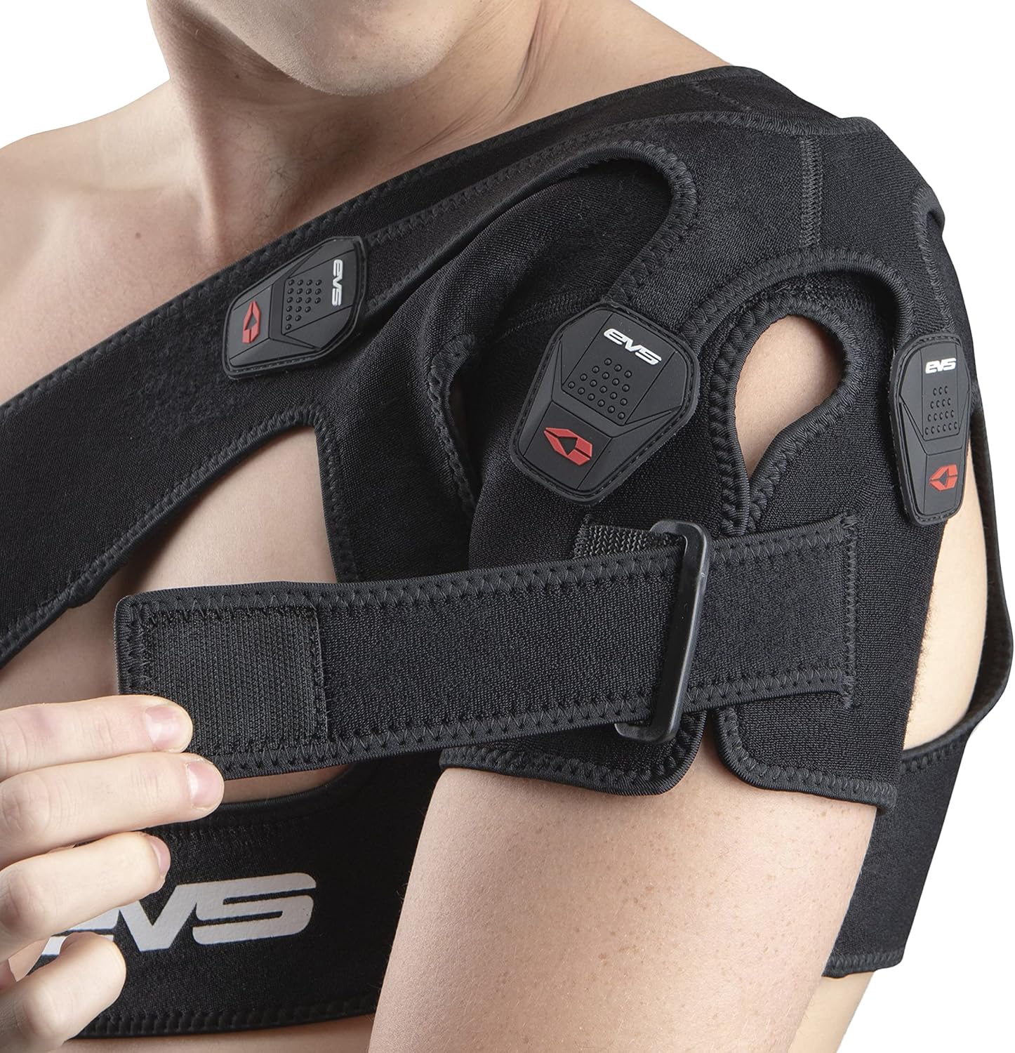 EVS SB05 Dual Shoulder Brace, Compression Fit, w/X-Straps, Medical Grade | Compression support with X-strap stabilization, Breathable Adjustable Fit, for motocross, MTB and off-road riding
