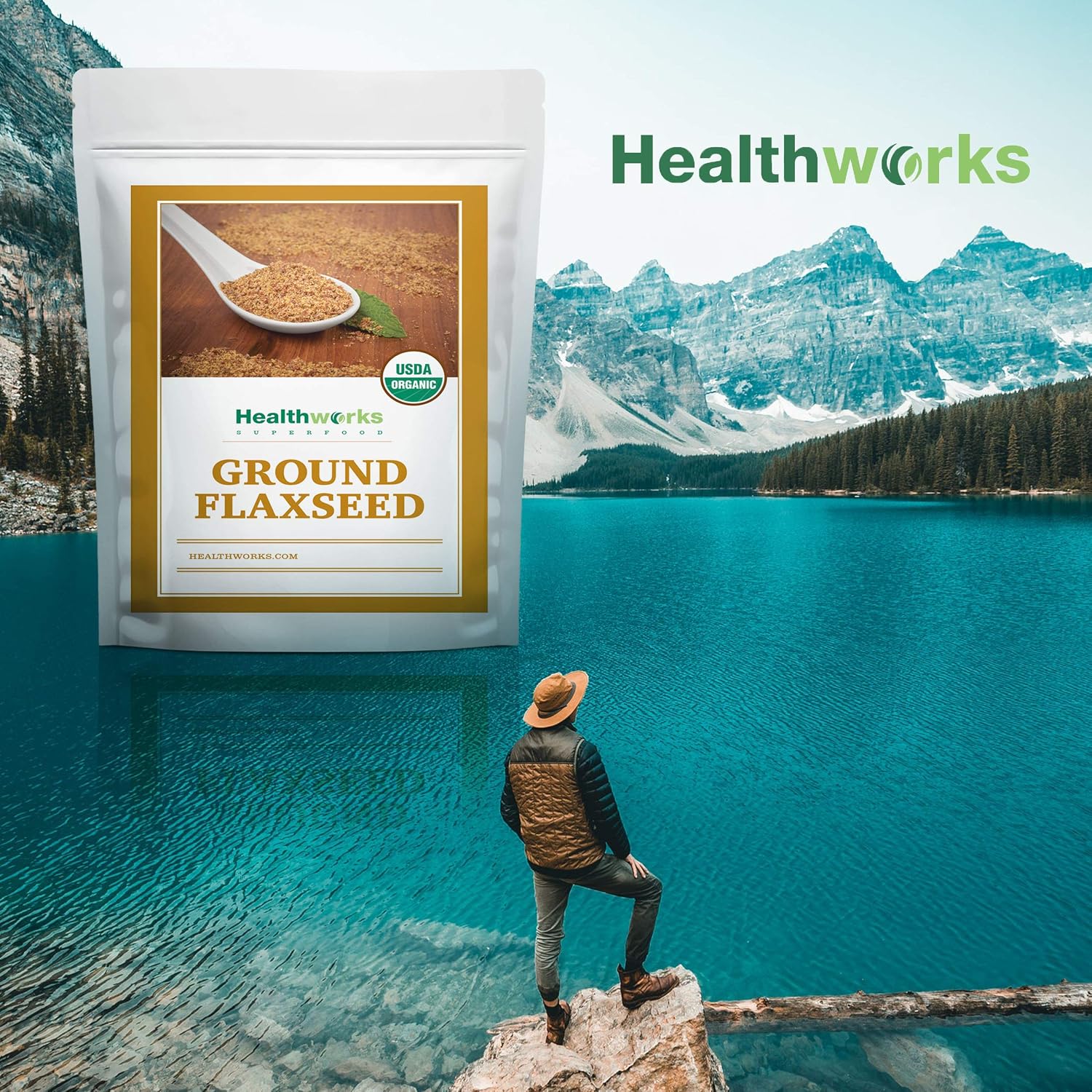 Healthworks Superfoods Organic Ground Flax Seed 3 lb Raw Vegan Keto Non-GMO | Organic, Ground, Omega-3, Fiber, Lignans, Non-GMO, Vegan, Keto, For Smoothies, For Baking, For Oatmeal, Heart Healthy