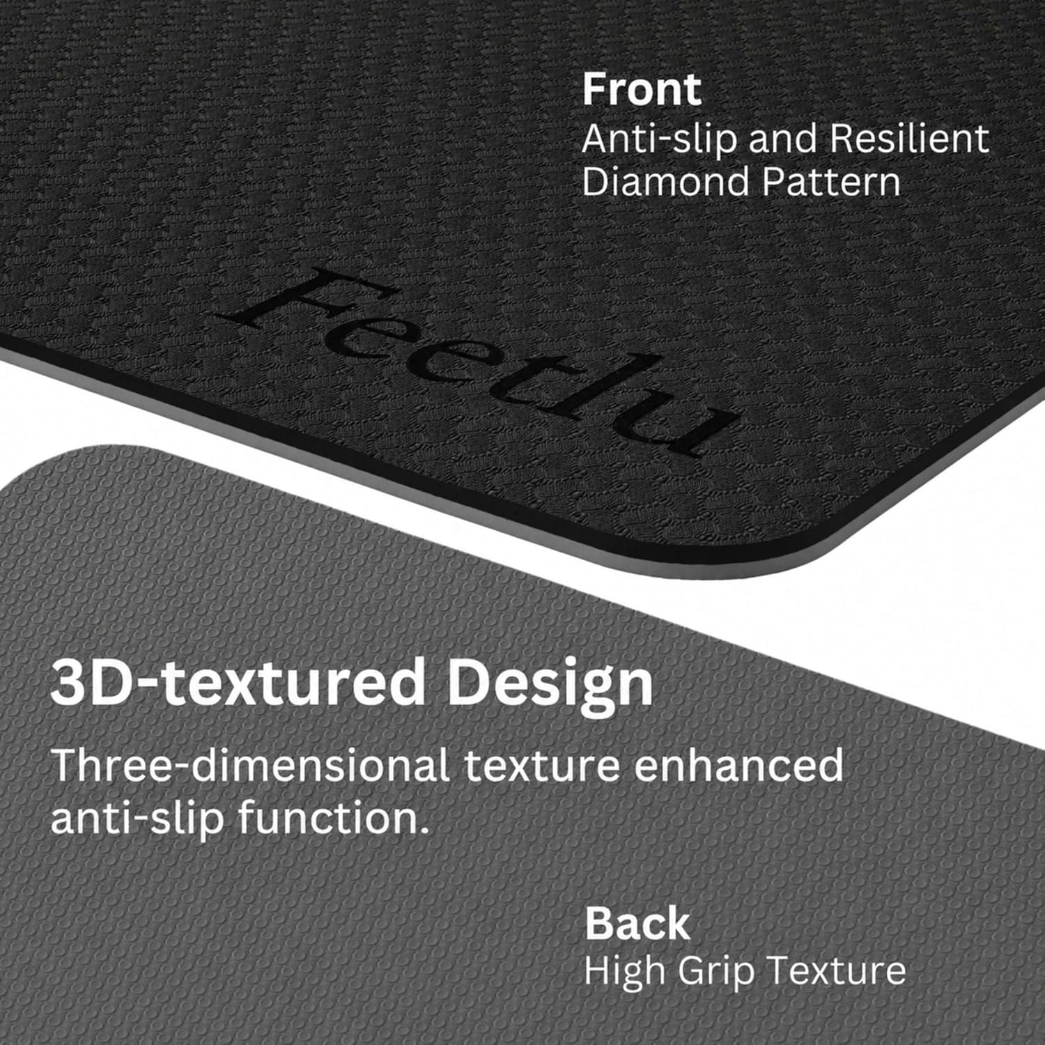 Extra Thick Yoga Mat with Carry Strap, 10mm Non-Slip Exercise Mat, 72 x 24 Inch Cushioned Workout Mat for Yoga, Pilates, Stretching & Floor Exercises