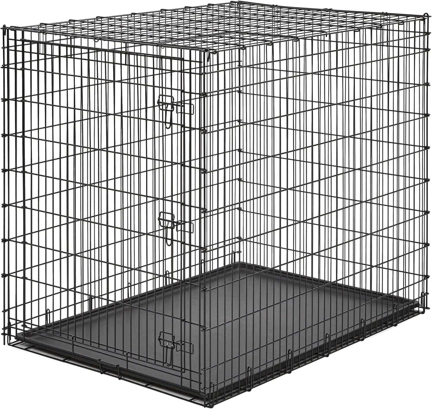 MidWest Homes for Pets 48-Inch iCrate for Extra-Large Breeds, 90-110 lbs, Single Door Folding Dog Crate with Divider Panel, Leak-Proof Tray & Secure Latches, Portable, Durable & Easy to Assemble