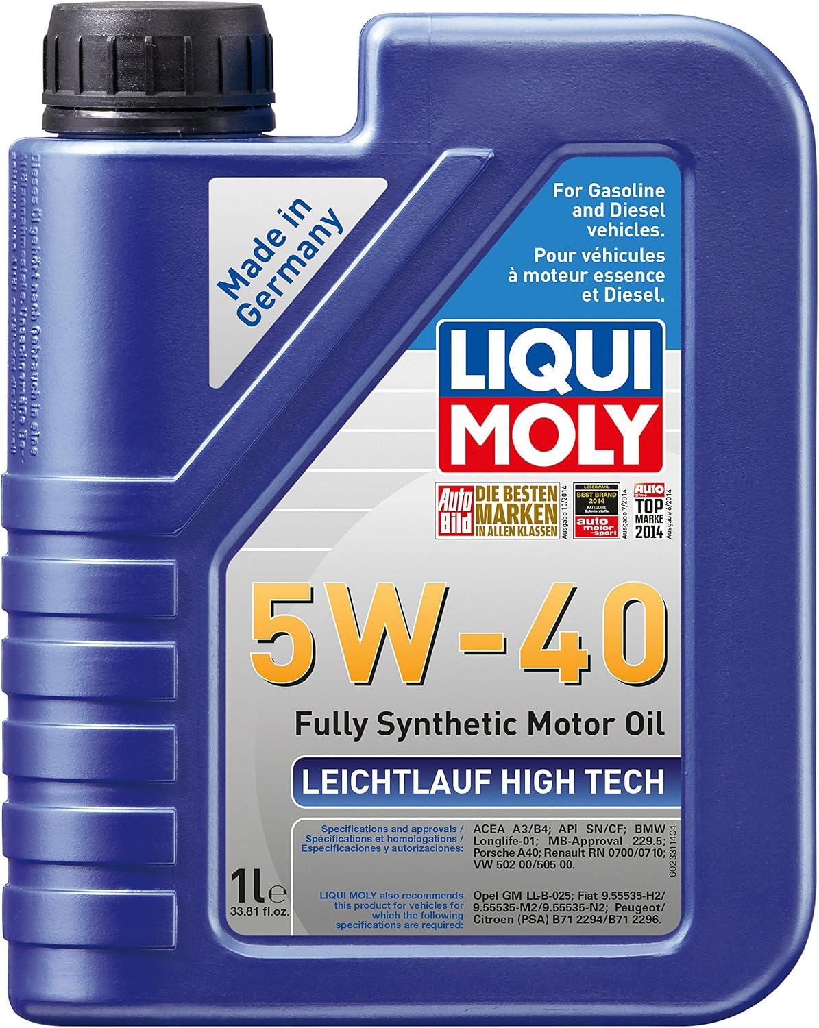 Liqui Moly 2331 Leichtlauf High Tech 5W-40 Engine Oil - 1 Liter