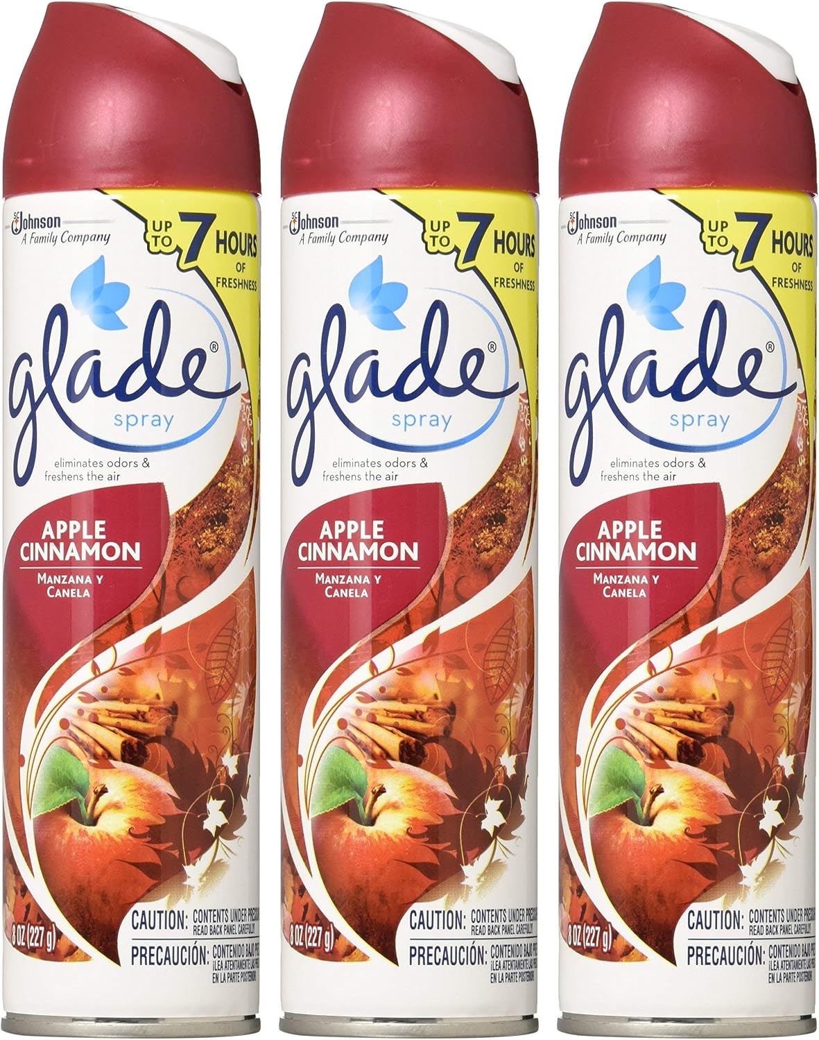 Glade Aerosol Spray Air Freshener Apple Cinnamon Pack of 3