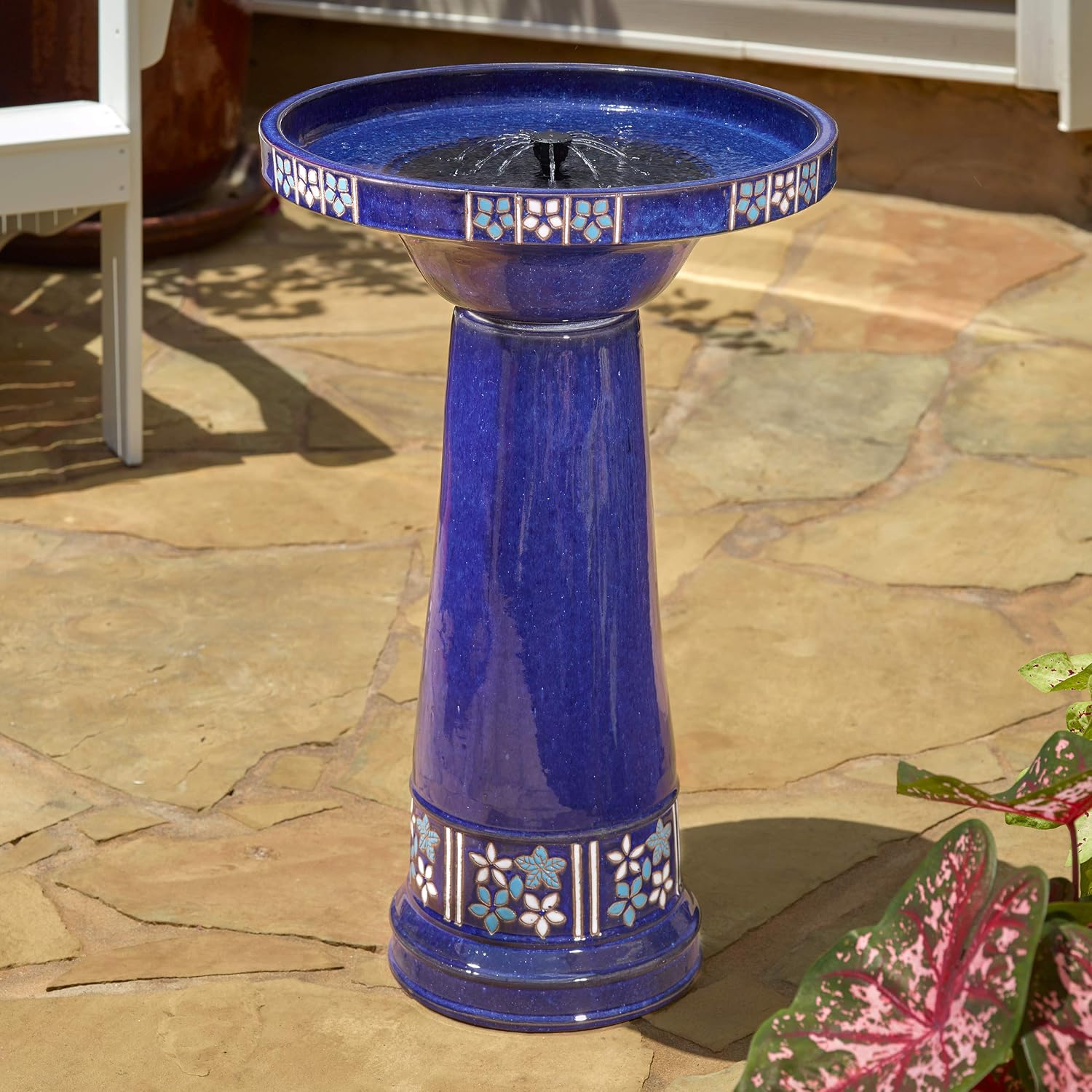 Smart Solar Ceramic Solar Bird Bath