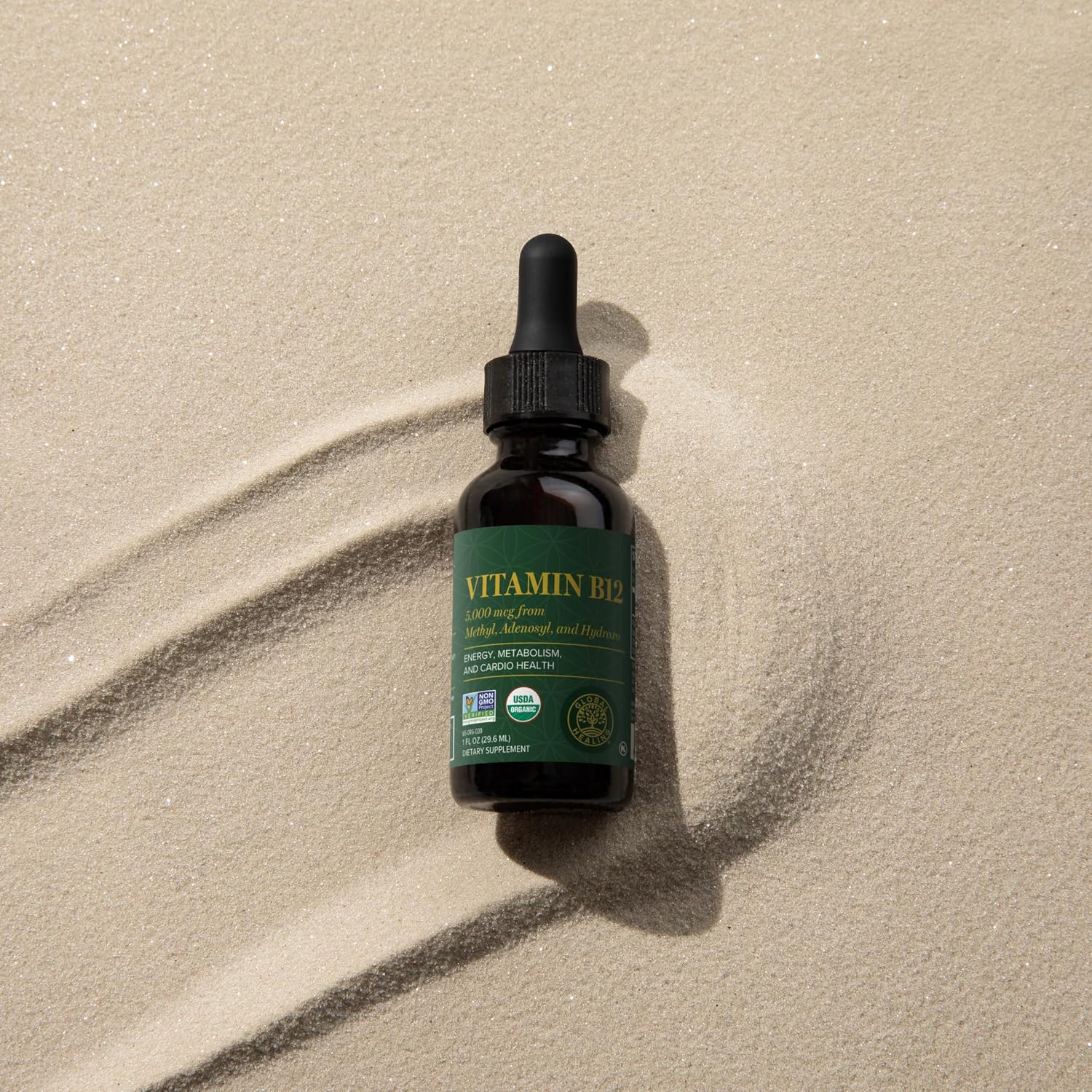 Global Healing Center - Vitamin B12 5000 mcg, Organic Sublingual Liquid Drops | 3-in-1 Methylcobalamin, Adenosylcobalamin, Hydroxo Blend