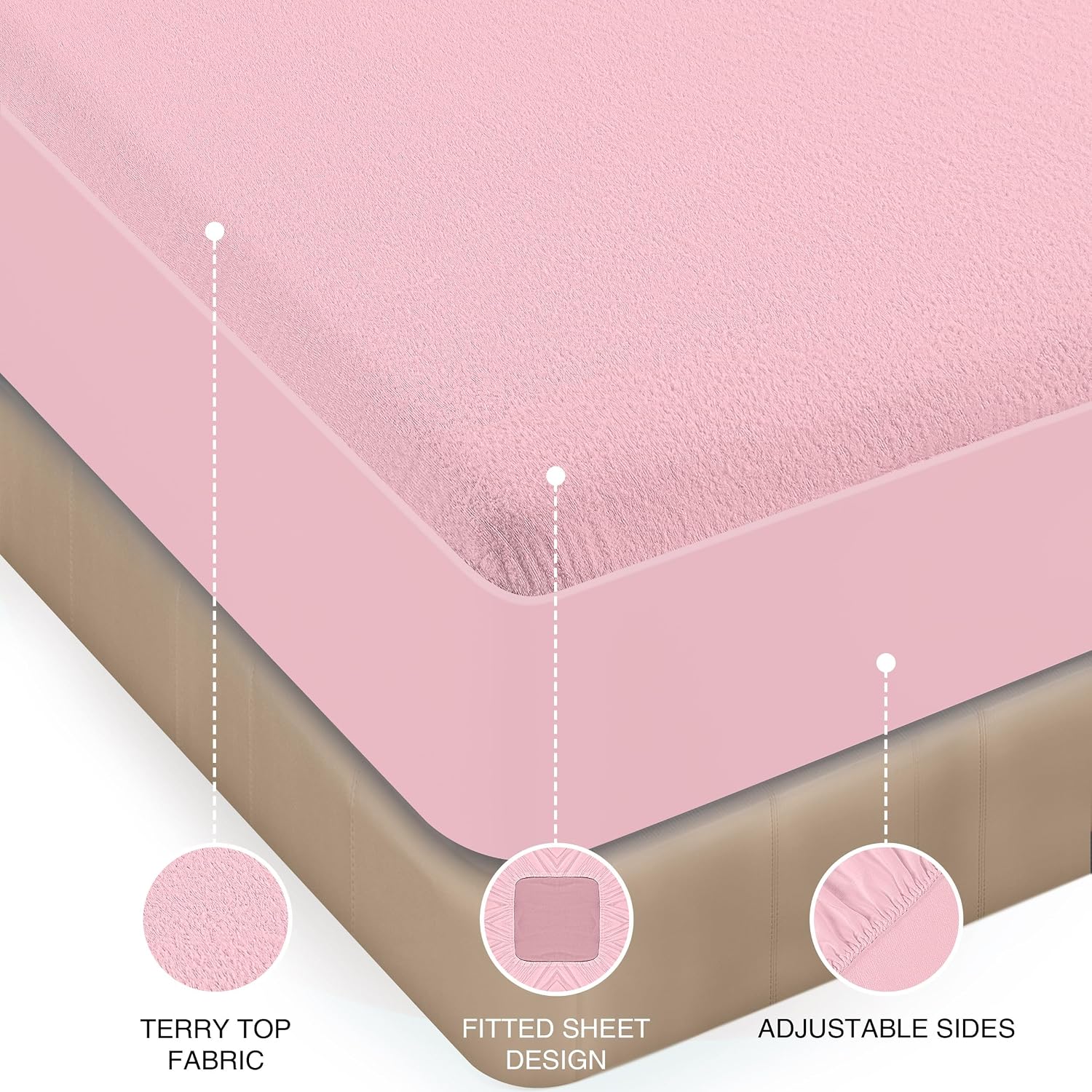 Waterproof Queen Size Mattress Protector fits Upto 17" deep Mattresses | Utopia Bedding 200 GSM Soft & Breathable Mattress Cover, Dirt-Proof, Noiseless, Machine Washable Fitted Sheet Style, White