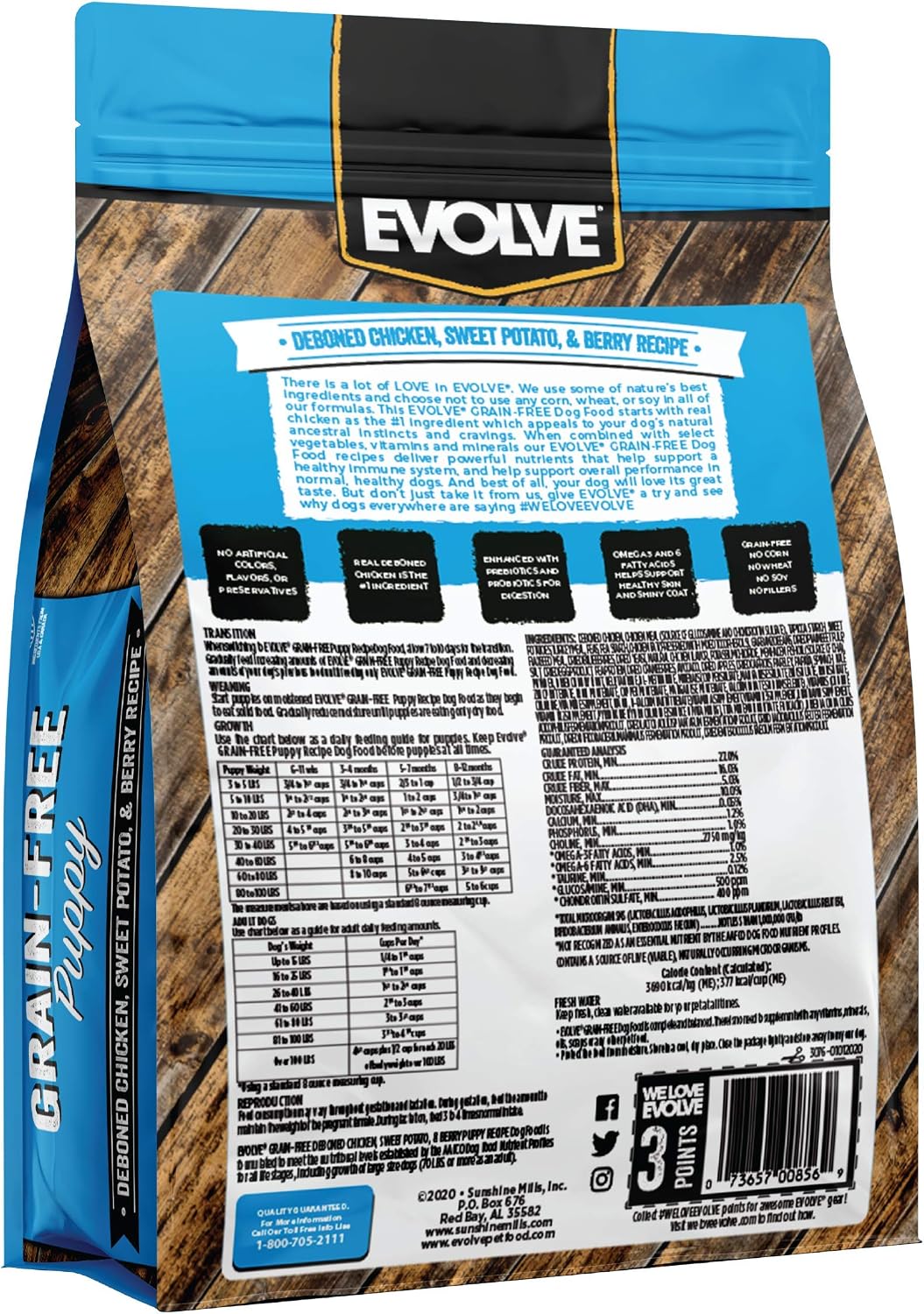 Evolve Grain Free Deboned Duck, Sweet Potato & Venison Recipe Dry Dog Food, 3.5 lb.
