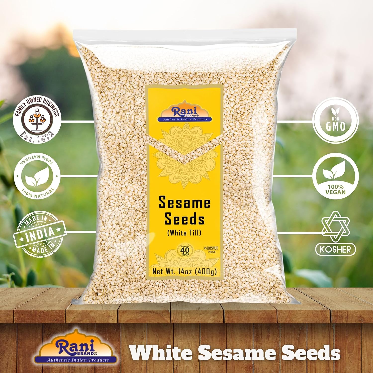 Rani Sesame Seeds Whole Brown, Raw (Till) 28oz (800gm) ~ All Natural | Gluten Friendly | NON-GMO | Vegan | Indian Origin