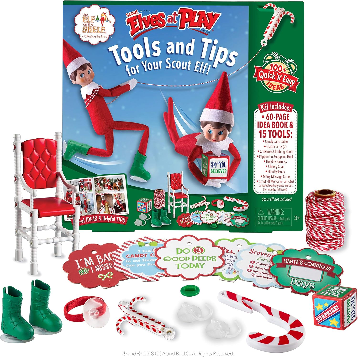 The Elf on the Shelf Elves at Play Tools and Tips for Your Scout Elf - 60-Page Guide Book with 100+ Quick and Easy Ideas and 15 Scout Elf Tools
