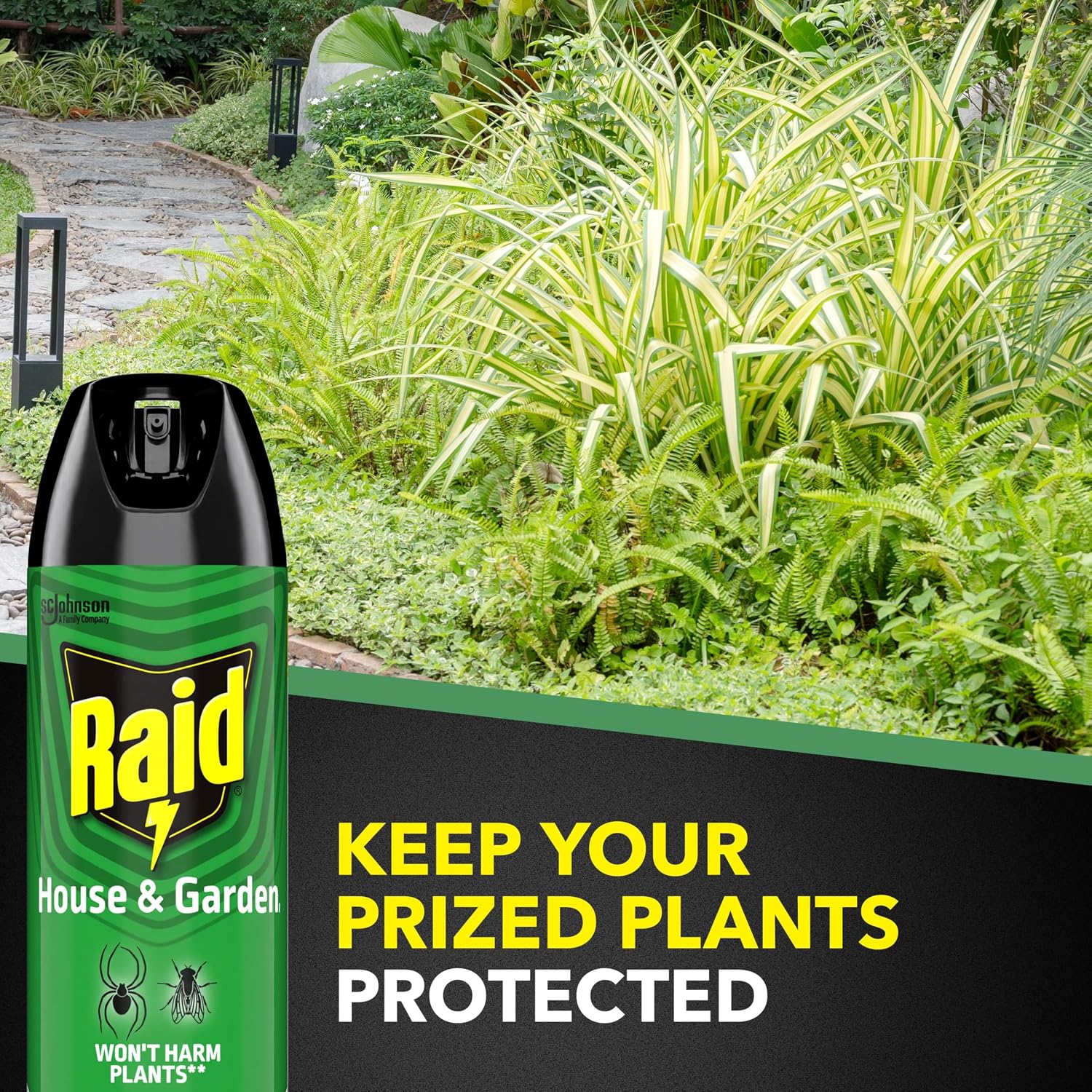 Raid House & Garden Bug Killer Aerosol Kills Bugs on Contact Won’t Harm Plants Indoor and Outdoor Use 11 Ounce (Pack of 1)