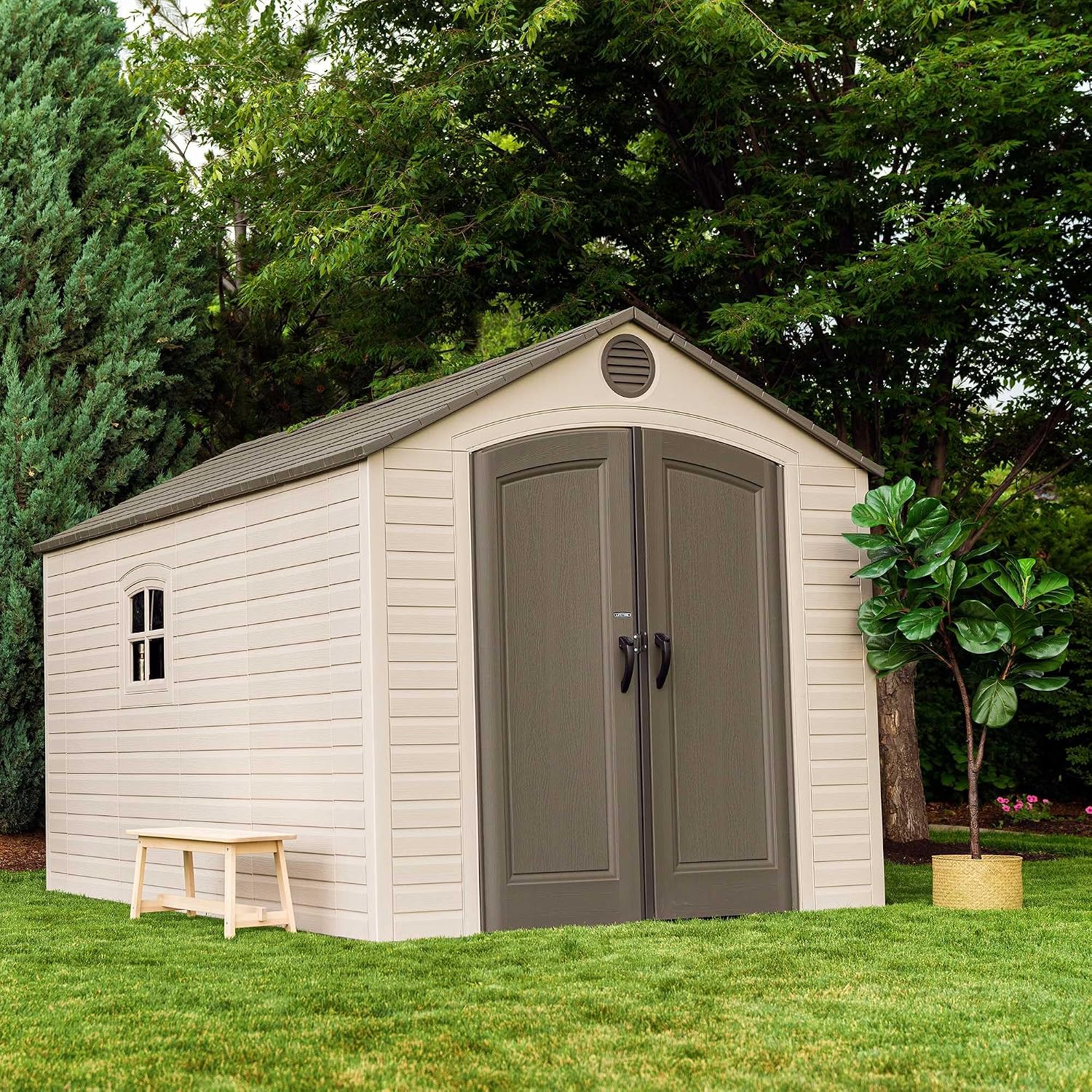Lifetime 6402 Outdoor Storage Shed, 8 by 12.5 Feet; 2 windows
