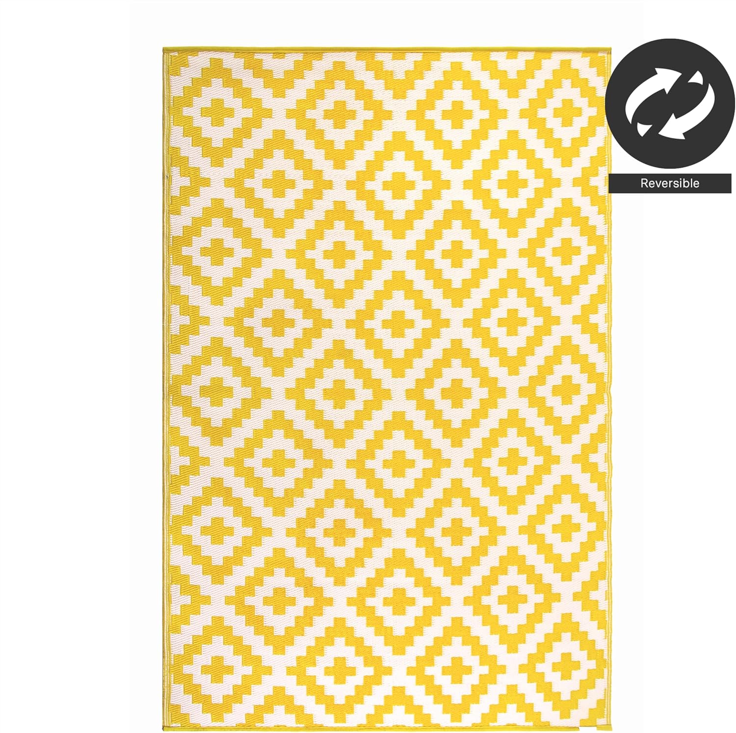 FH Home Outdoor Camping Rug - Waterproof, Fade Resistant, Reversible - Premium Recycled Plastic - Striped - Large Patio, Deck, Sunroom