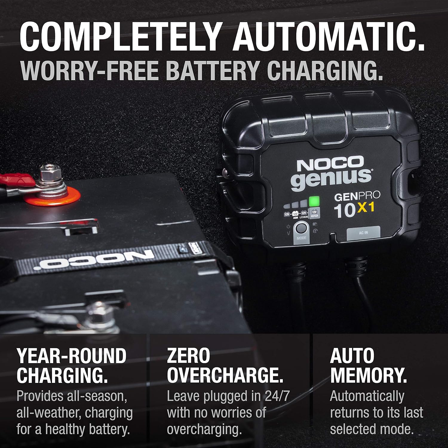 NOCO GENPRO10X1 12V 10A 1-Bank OnBoard Marine Battery Charger & Maintainer