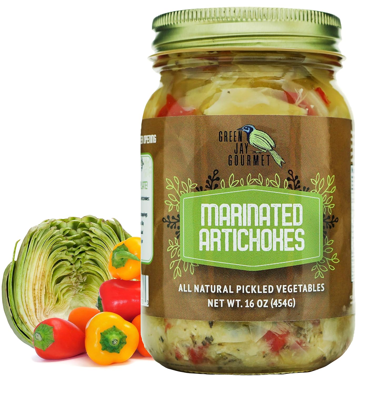 Green Jay Gourmet Marinated Mushrooms in a Jar - Fresh Hand Jarred Vegetables for Cooking & Pantry – Home Grown Pre-Prepared Pickled Marinated