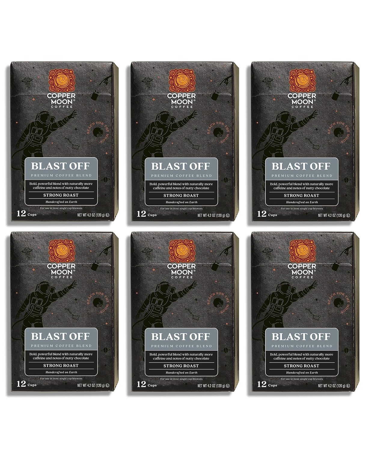 Copper Moon K-Cup Coffee Pods, Medium Roast, Costa Rican Blend, 80 Count | Single Serve, Vegan, Allergen Free, Non-GMO, Kosher, Small Batch Roasted, Vegetarian, Compatible with Keurig K Cup Brewers