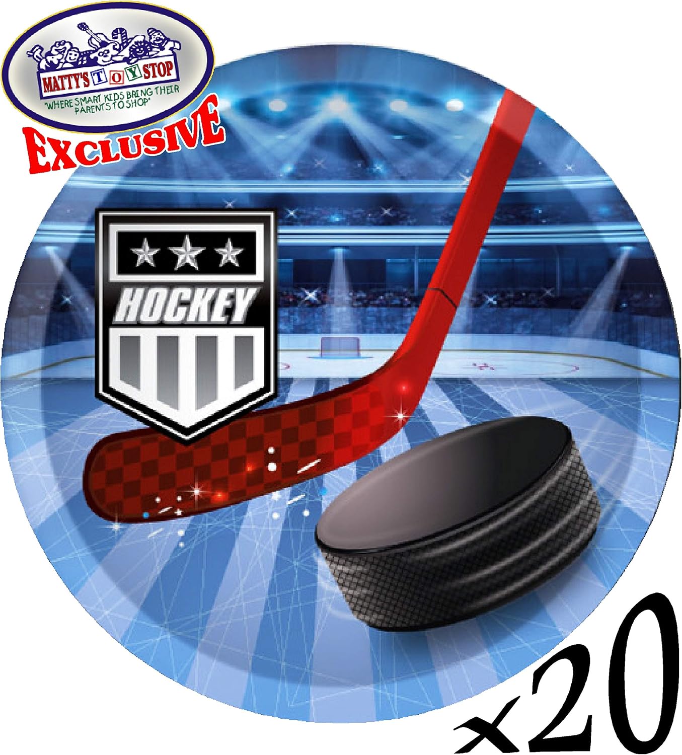 Deluxe Hockey Theme Party Supplies Set for 20 People, Includes 20 Large Plates, 20 Small Plates, 20 Napkins