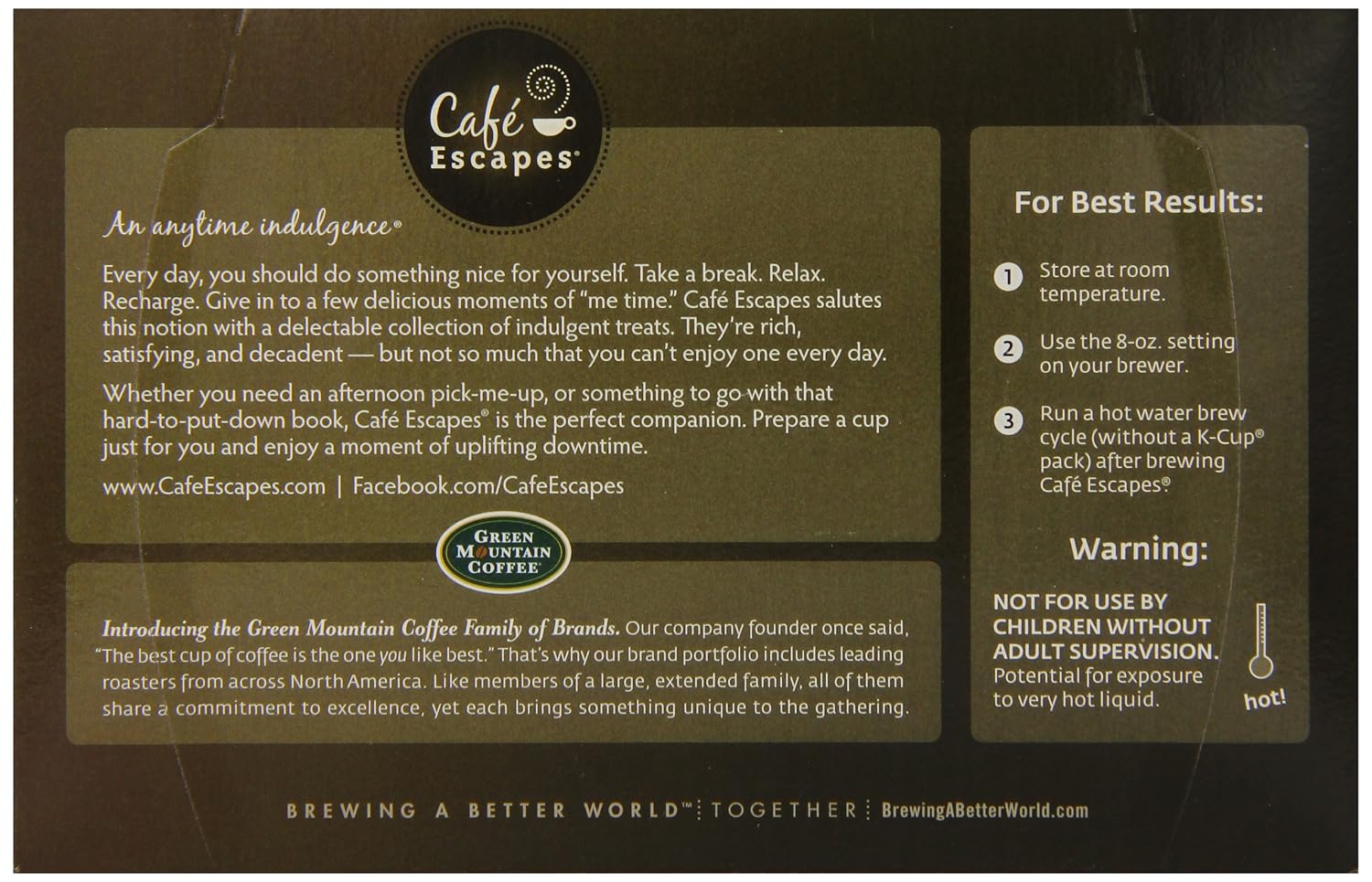 Cafe Escapes Chai Latte K-Cups, 16 Count (Packaging May Vary)