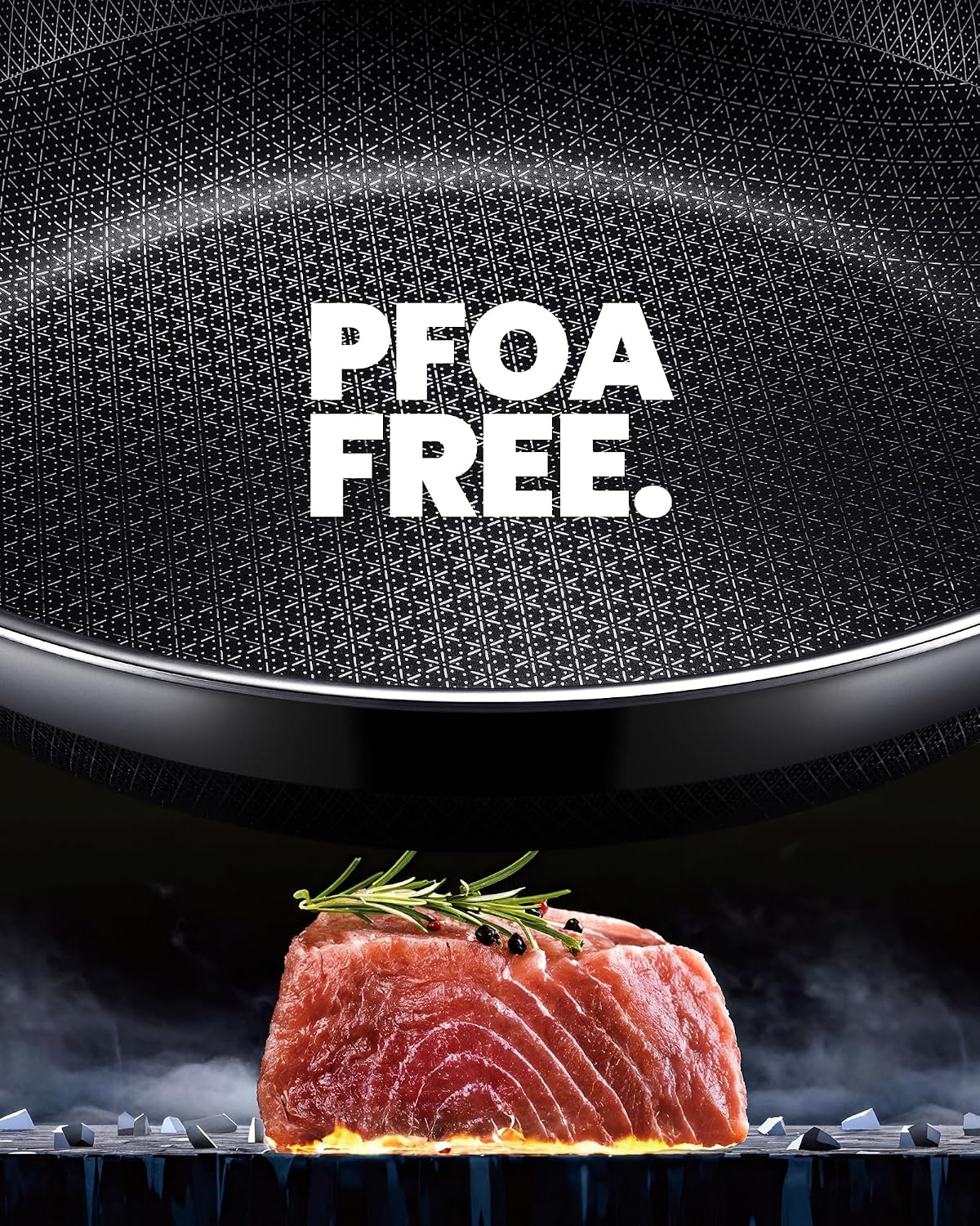 Nonstick Frying Pans,12 Inch Commercial Baking Pan Skillet with Lid | Hybrid Stainless Steel, PFOA-Free, Dishwasher & Oven Safe,Induction Compatible
