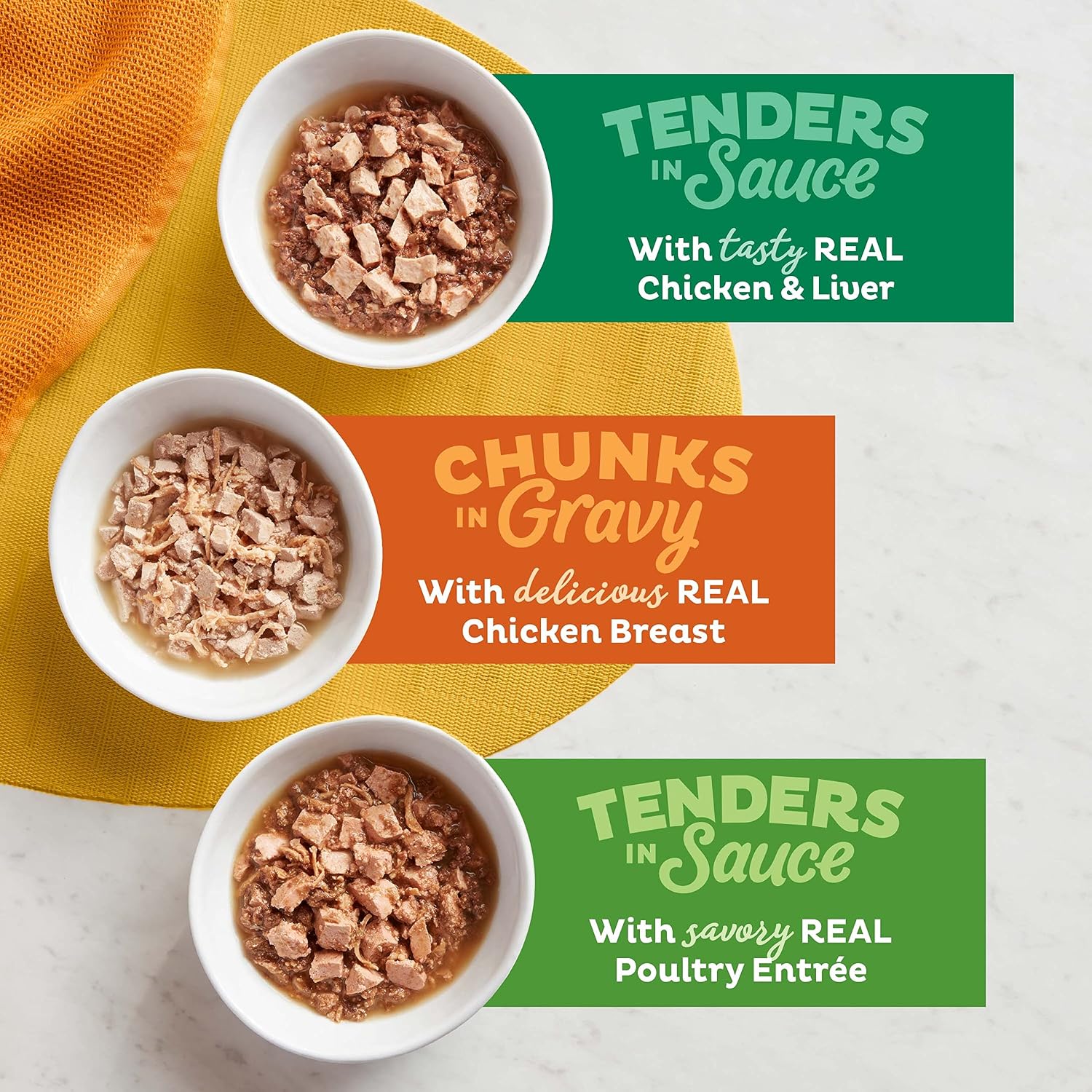 Meow Mix Tenders in Sauce, Wet Cat Food with Tuna & Whole Shrimp, 12 Cups