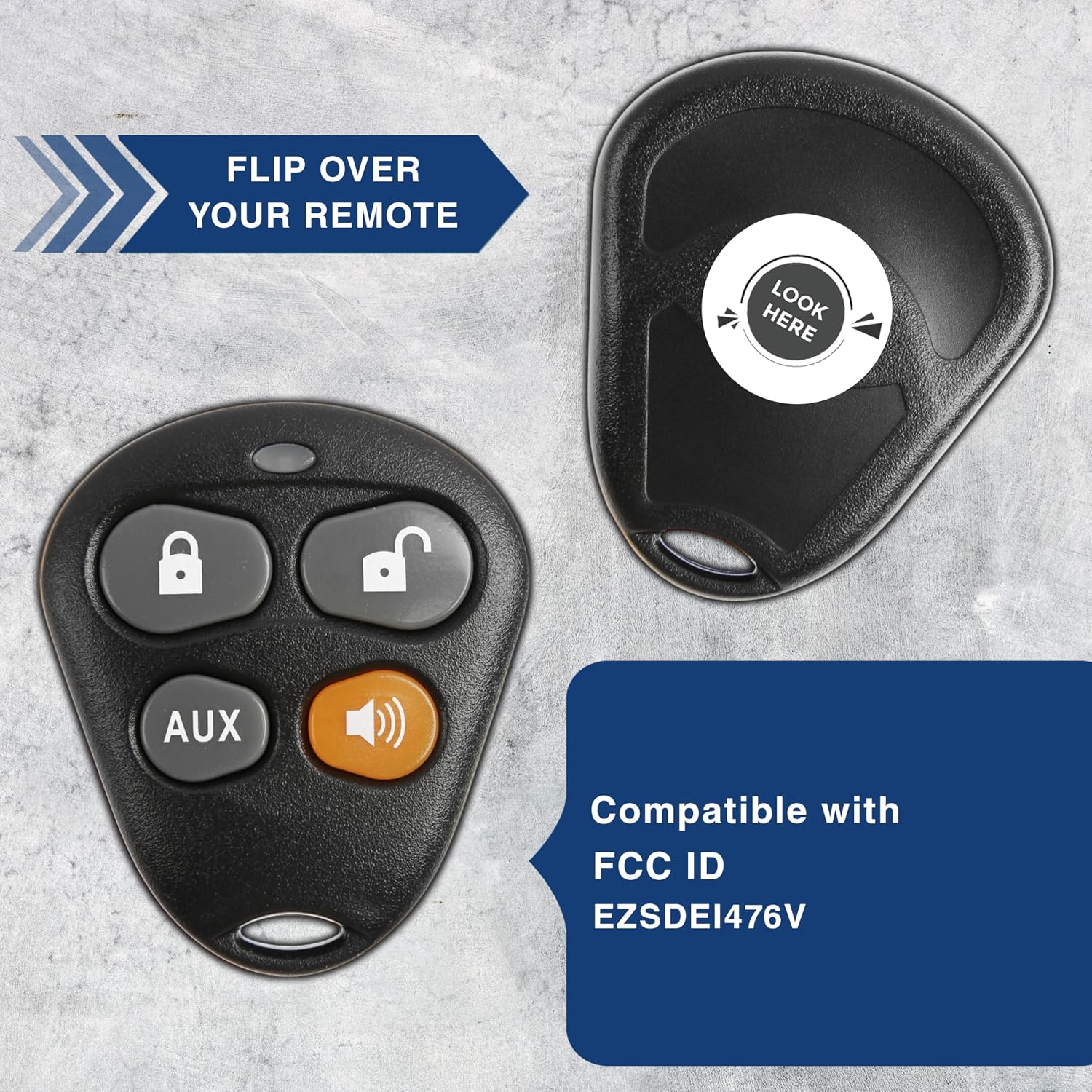 KeylessOption Keyless Entry Remote Starter Car Key Fob Alarm for Aftermarket Viper Automate EZSDEI474V 474V (Pack of 2)