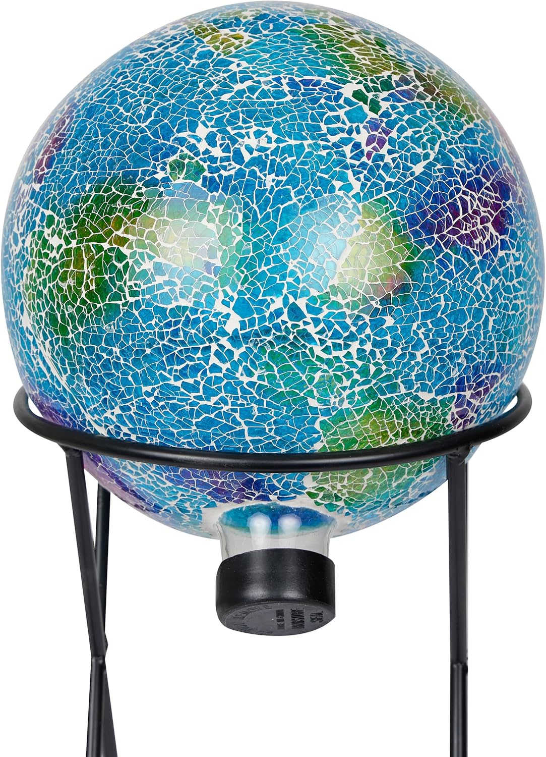 Alpine Corporation 10" Diameter Indoor/Outdoor Glass Mosaic Gazing Globe Yard Decoration, Purple Pearlized Petals Design