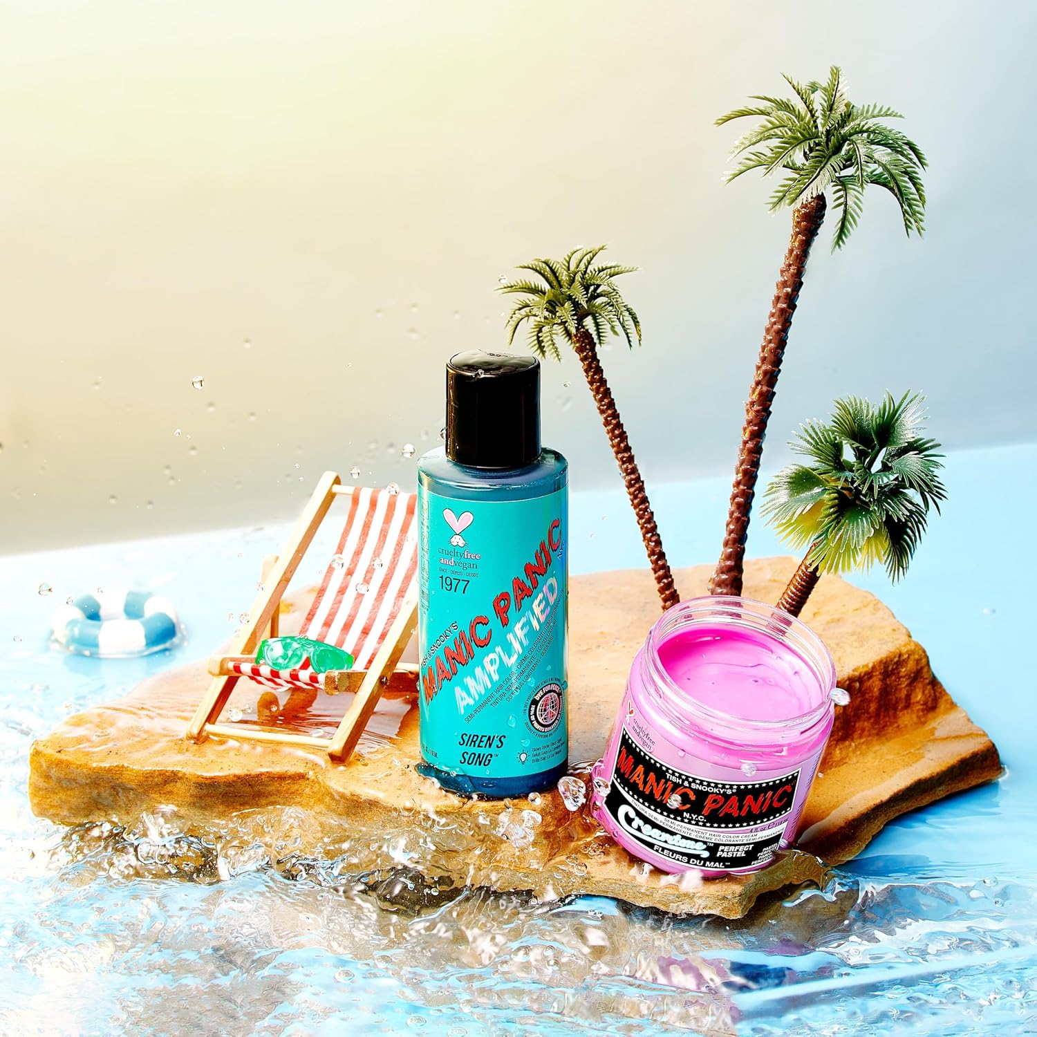 MANIC PANIC Cotton Candy Pink Hair Color - Amplified - Semi Permanent Hair Dye - Bright Pink Cool Toned Color - Glows in Blacklight - Vegan, PPD & Ammonia-Free - For Coloring Hair on Women & Men