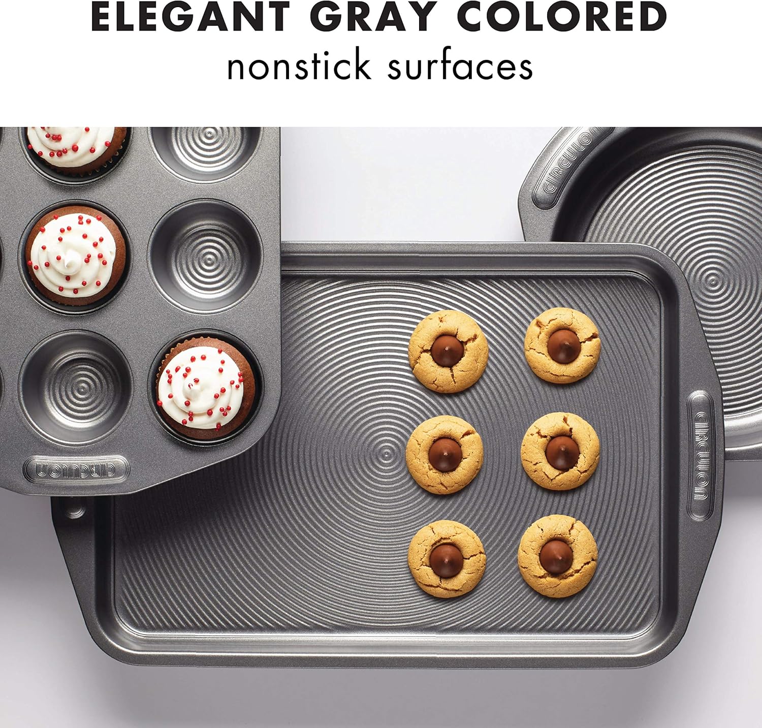 Circulon Nonstick Bakeware Set, Cookie Sheets for Baking Nonstick, 2-Piece, Gray