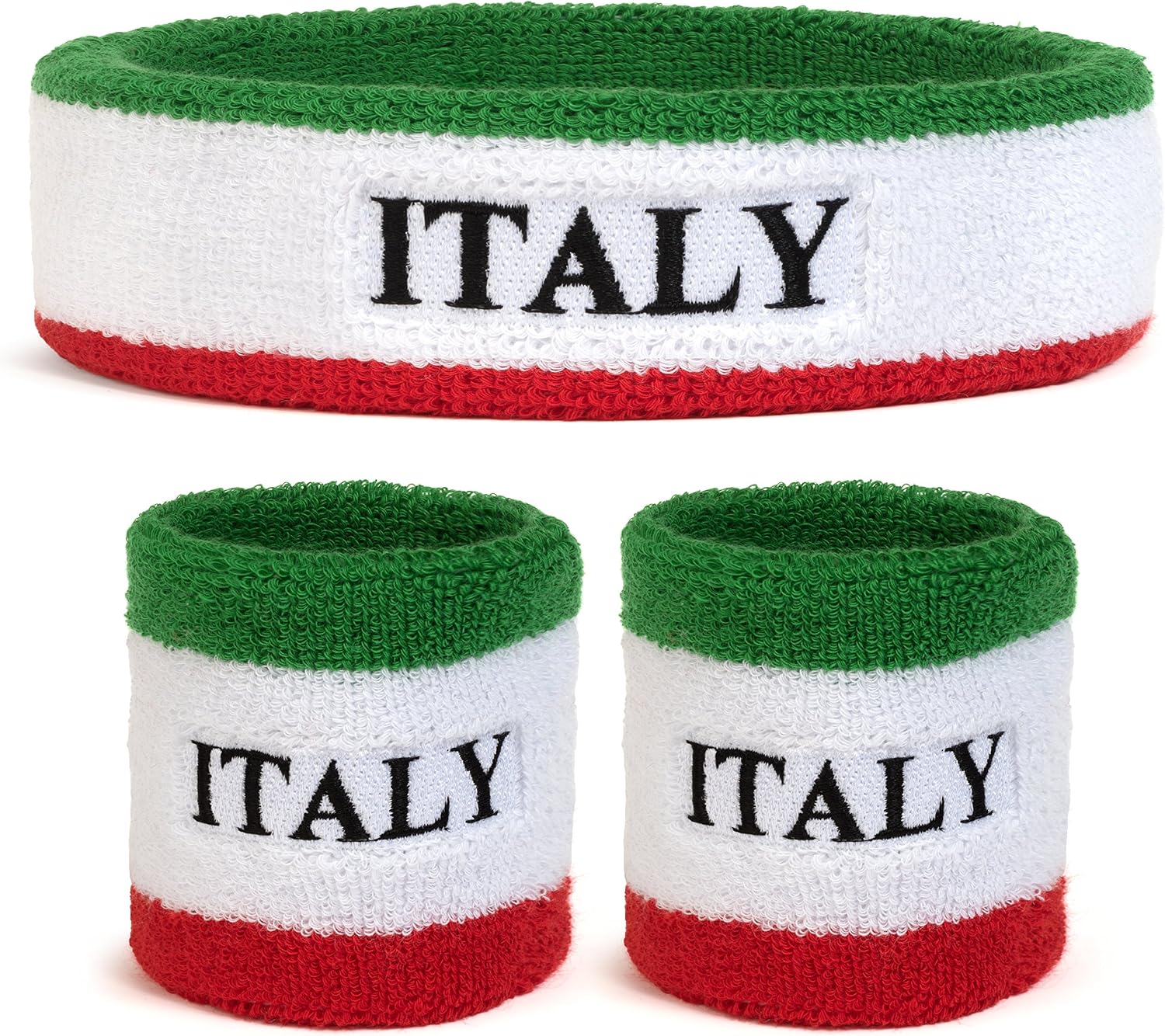 Suddora Country Headband & Wristbands Set (Includes 2 Wrist & 1 Head Sweatband), Highly Moisture Wicking