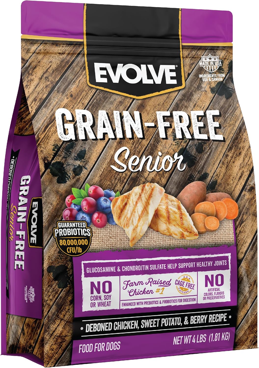 Evolve Grain Free Deboned Duck, Sweet Potato & Venison Recipe Dry Dog Food, 3.5 lb.