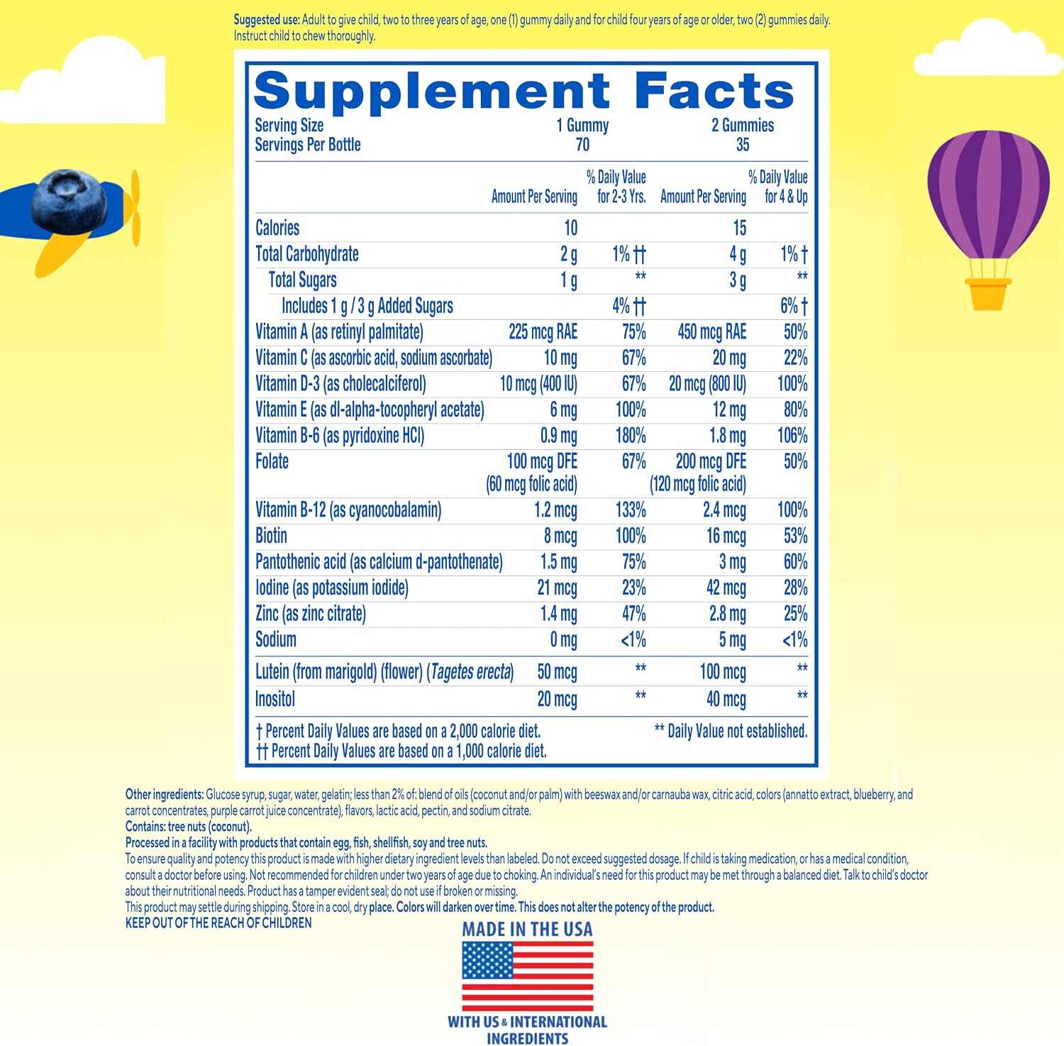 L'il Critters Kids Multivitamin Gummies | 70 Count | with Vitamins A, B, C, D