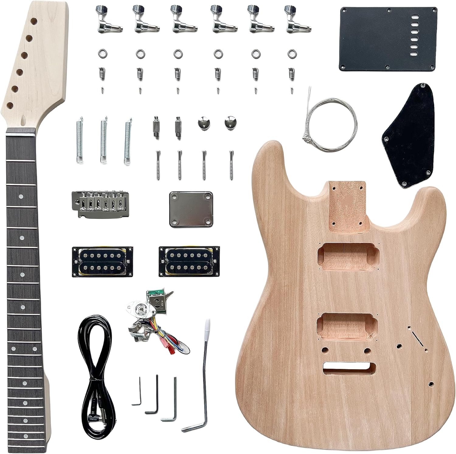 DBL DIY Electric Guitar Kit,Right Handed with Mahogany Body,H-H pickup