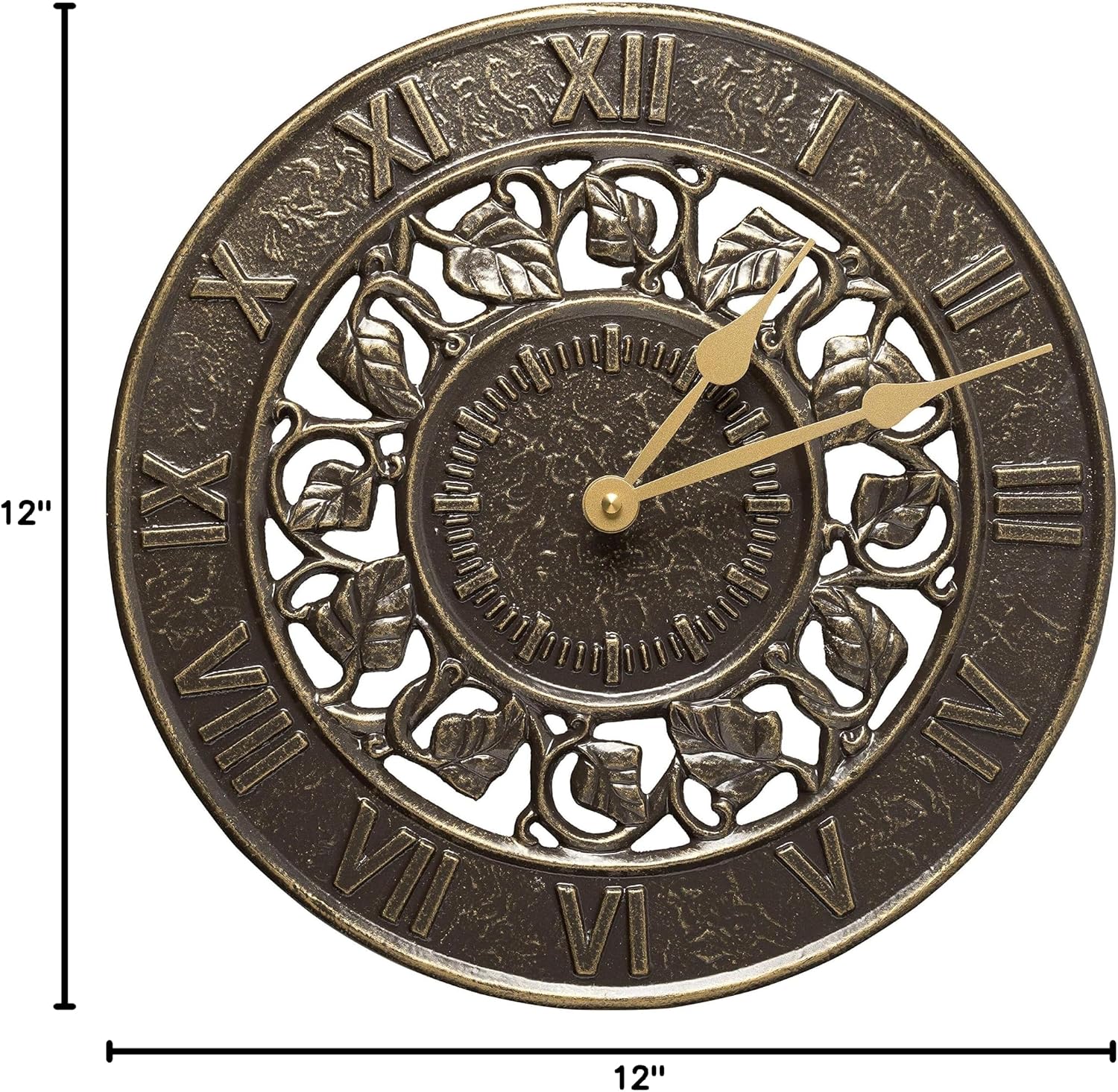 Whitehall Products Ivy Silhouette Clock, French Bronze