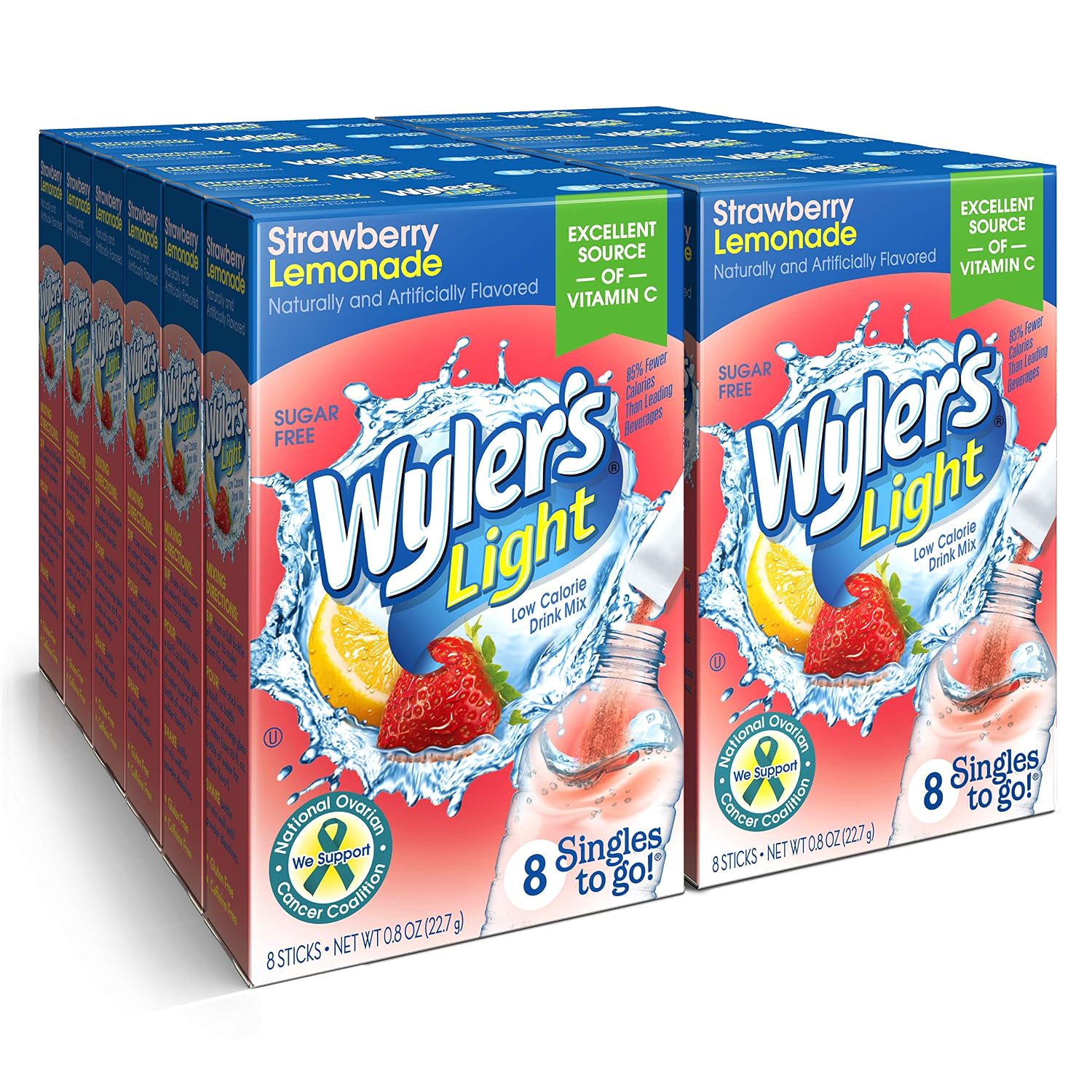 Wyler’s Light Singles To Go Drink Mix, Cherry Limeade, 8 Count (Pack of 3)